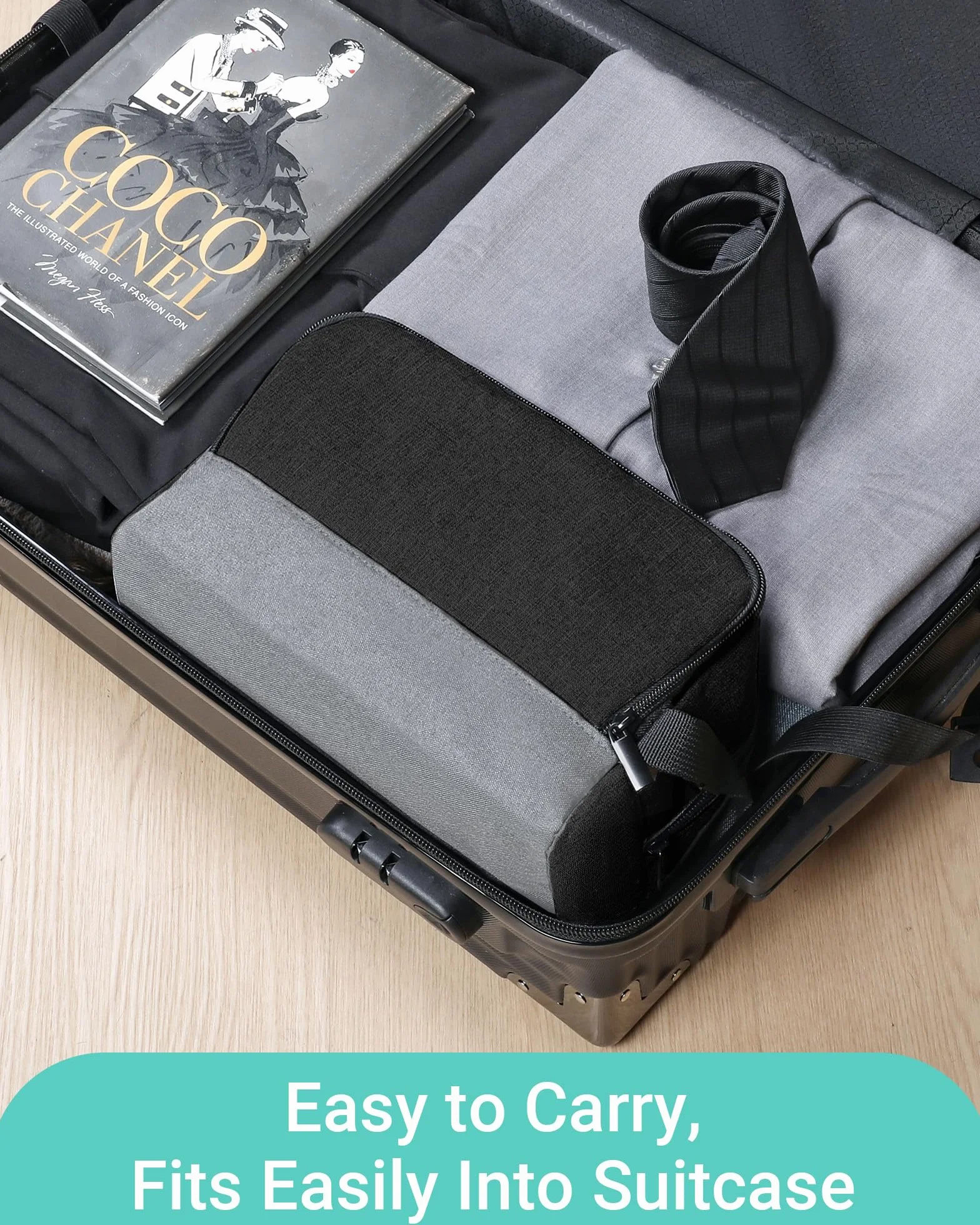 Elviros Trousse de Toilette de Voyage pour Hommes Suspendue Noir
