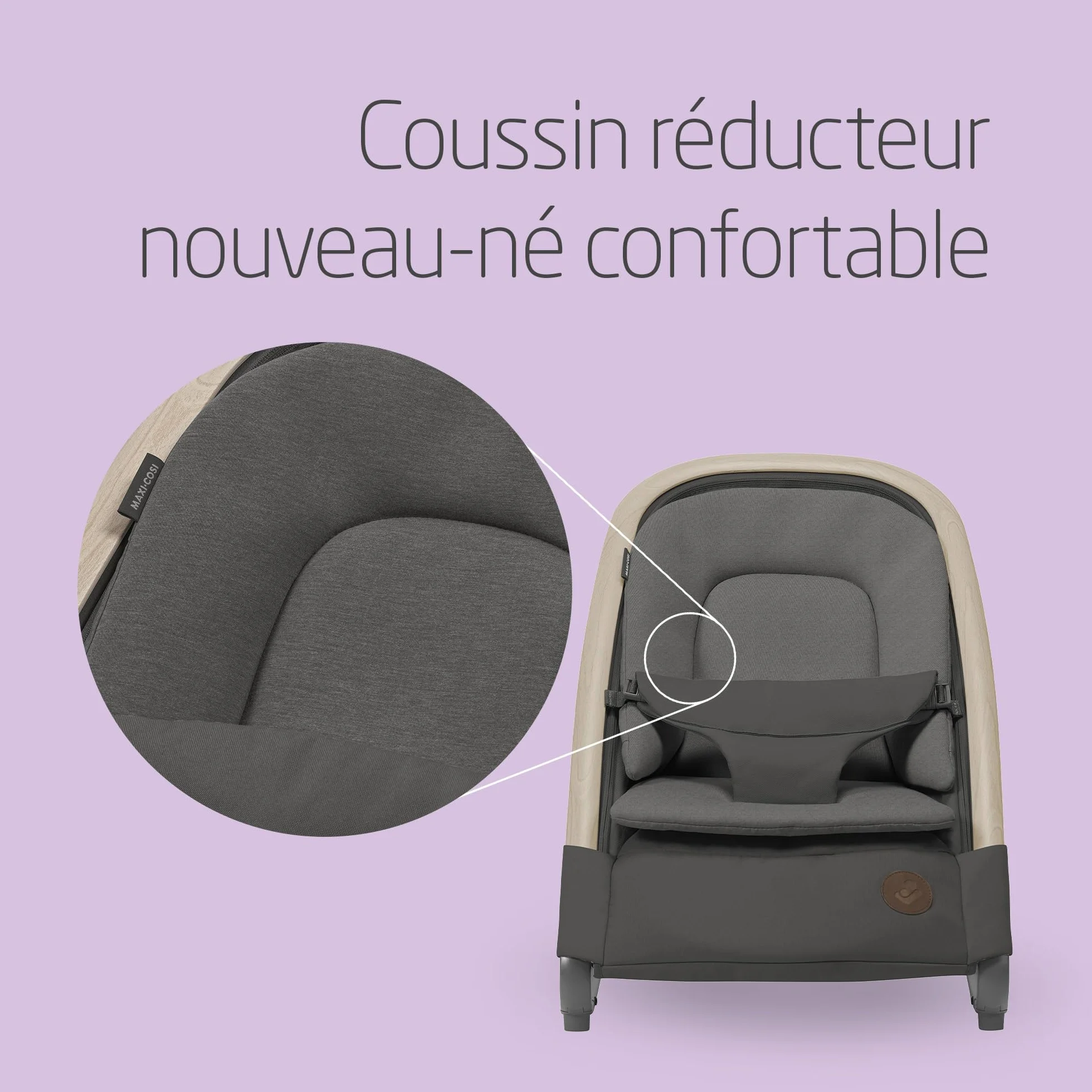 Maxi-Cosi Kori Chaise Transat Bébé 2-en-1 avec Arche à Jouets, 0-2 Ans, jusqu'à 15 kg, Baby Bouncer, 3 Positions d'Inclinaison, Léger & Compact, Harnais Facile à Installer, Eco Care, Beyond Graphite