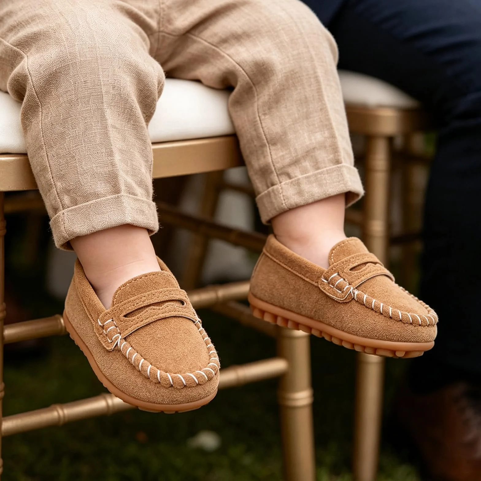 LACOFIA Mocassins Bébé Garçon Chaussures Premiers Pas Semelle Caoutchouc Antidérapant 19~24 EU