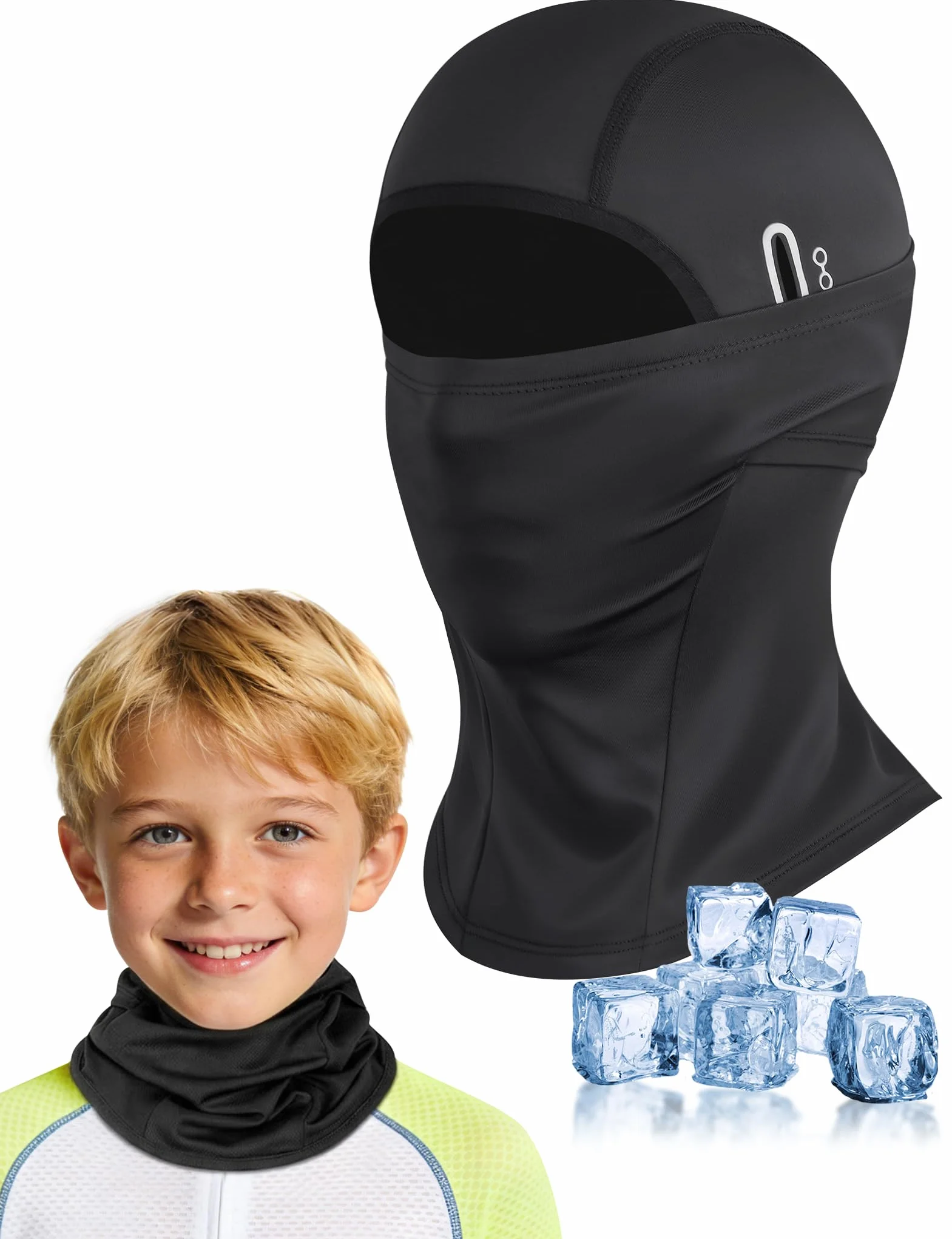 Becellen Cagoule Été Enfants Multifonction Balaclava Soie Glacée Protection UV Tour de Cou Léger Respirant Garçons Filles Running Cyclisme