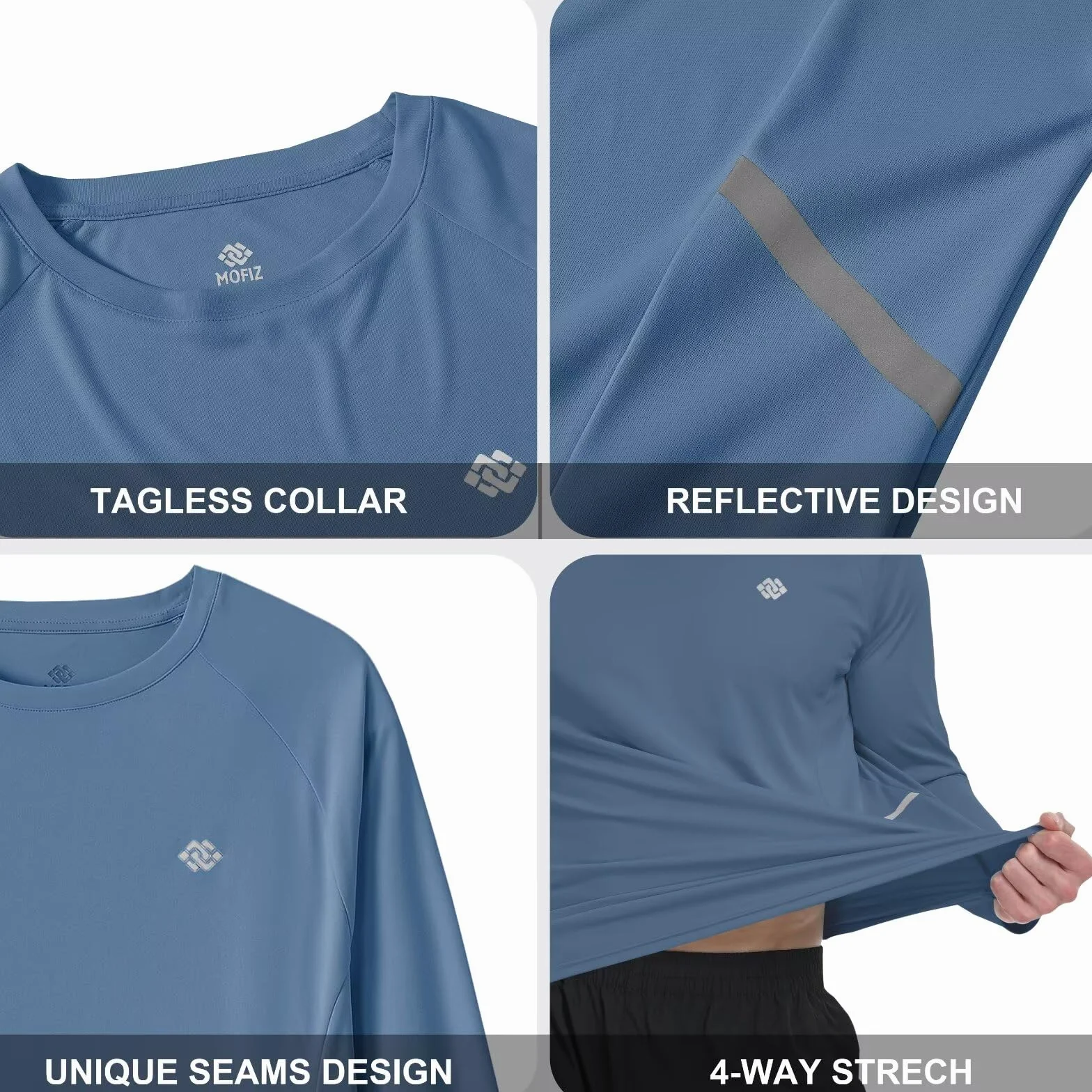 MoFiz Rashguard Anti-UV Homme Manches Longues T Shirt UPF 50+ Surf Natation