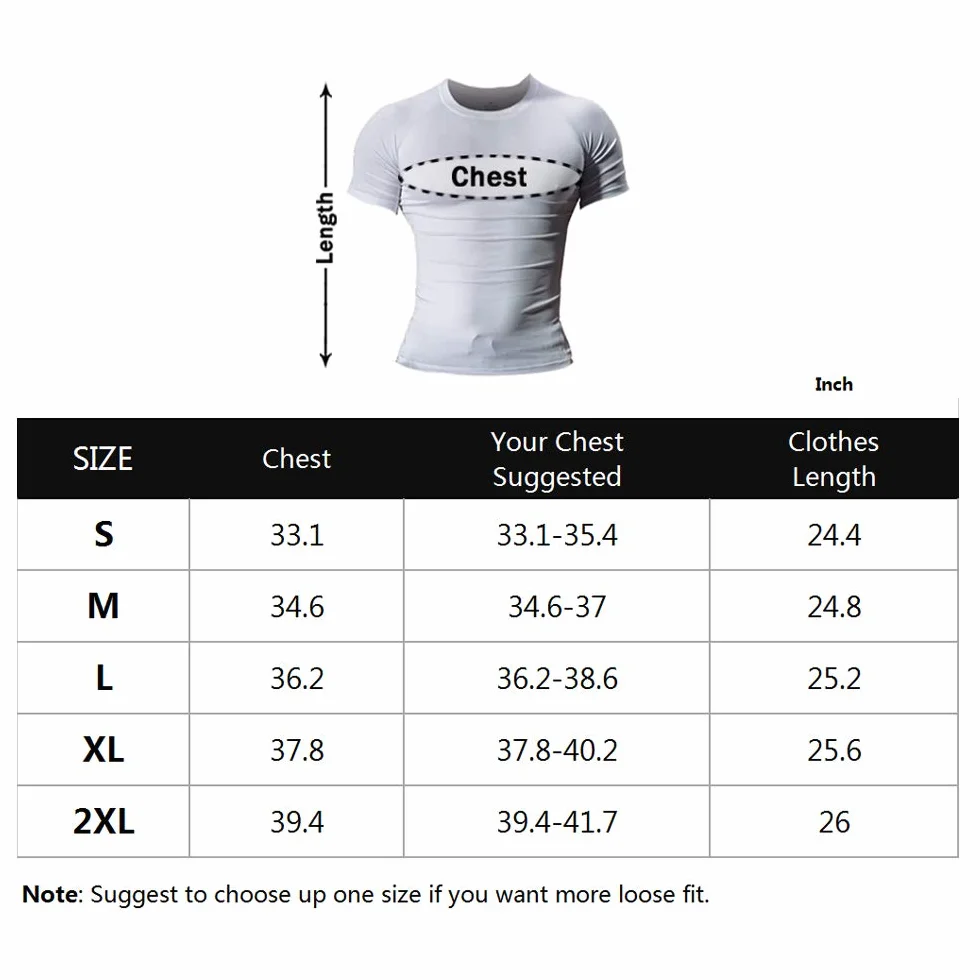Maigre Hommes Compression Couche de Base T-Shirt Manche Courte Polyester Spandex