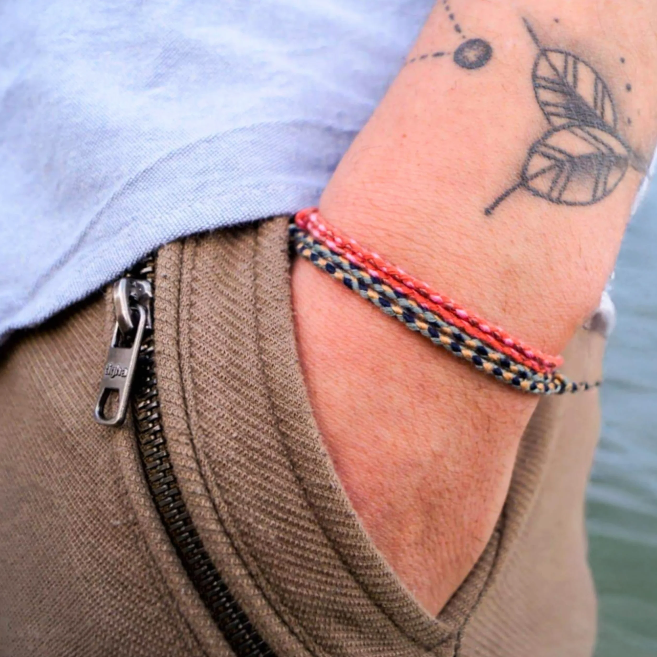 Bracelet surfeur Style Surfeur Set hommes femmes boho hippie accessoires plage festival 100% coton écologique imperméable ajustable