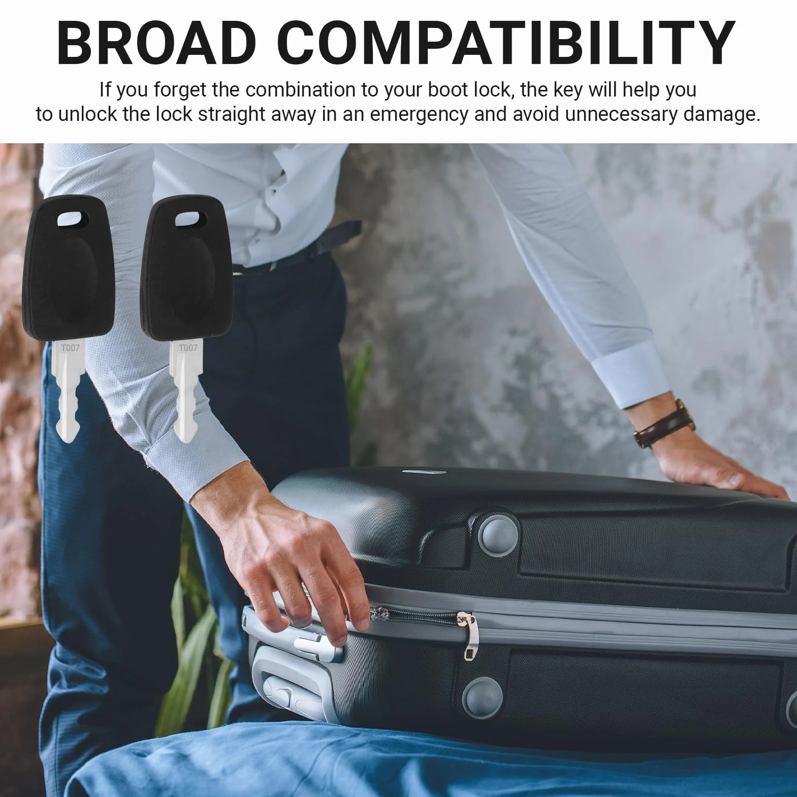 Clés Compatibles TSA 007 pour Valise, Clé de Voyage de Verrouillage Bagages TSA (2 Pièces)