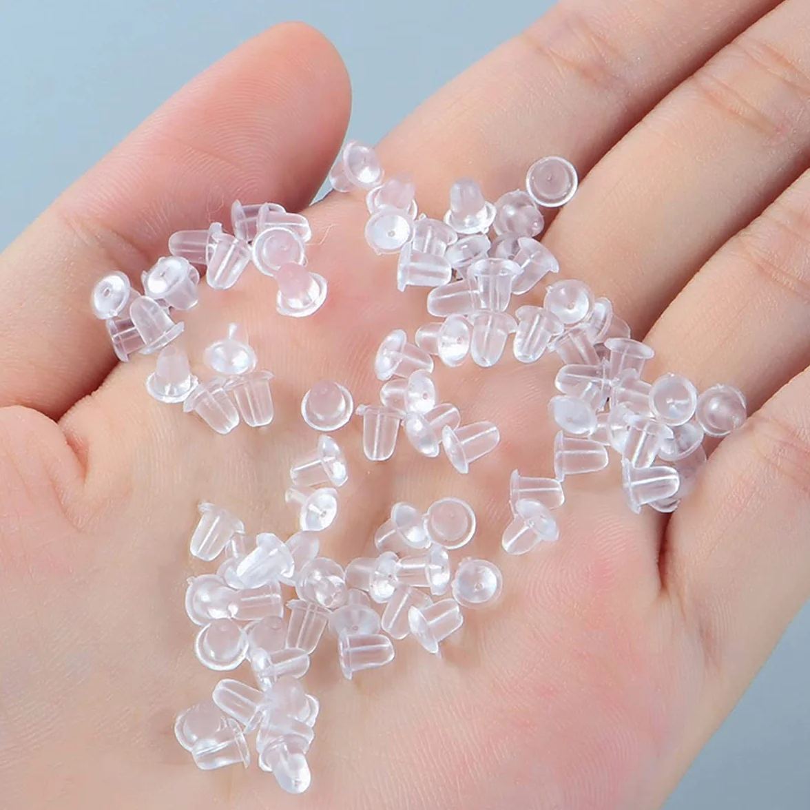 Bouchons d'oreille en silicone transparent 200 pièces, boucles de sécurité pour boucle d'oreille 4x4 mm