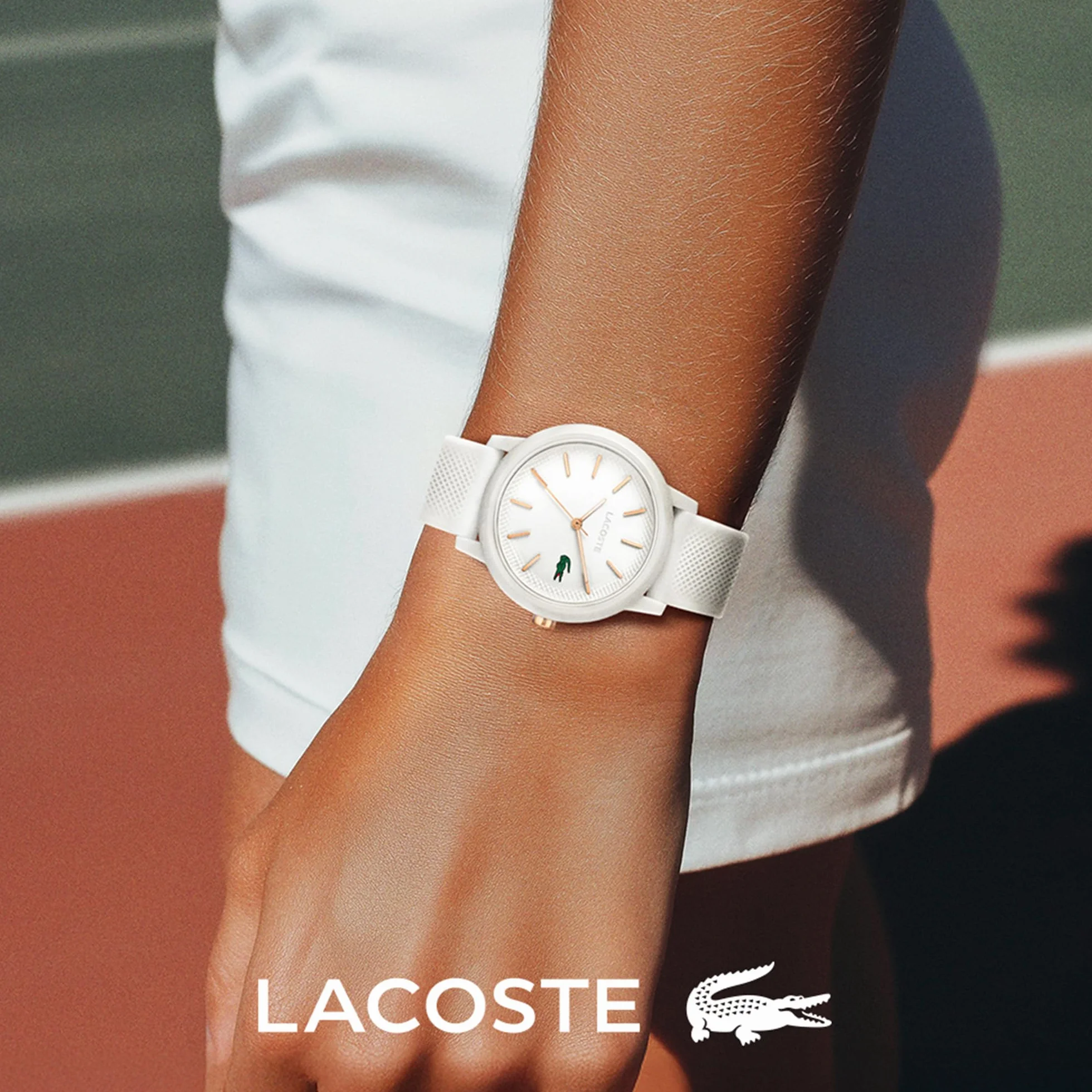 Lacoste Montre Analogique à Quartz Homme Femme Bracelet Silicone Petit Piqué