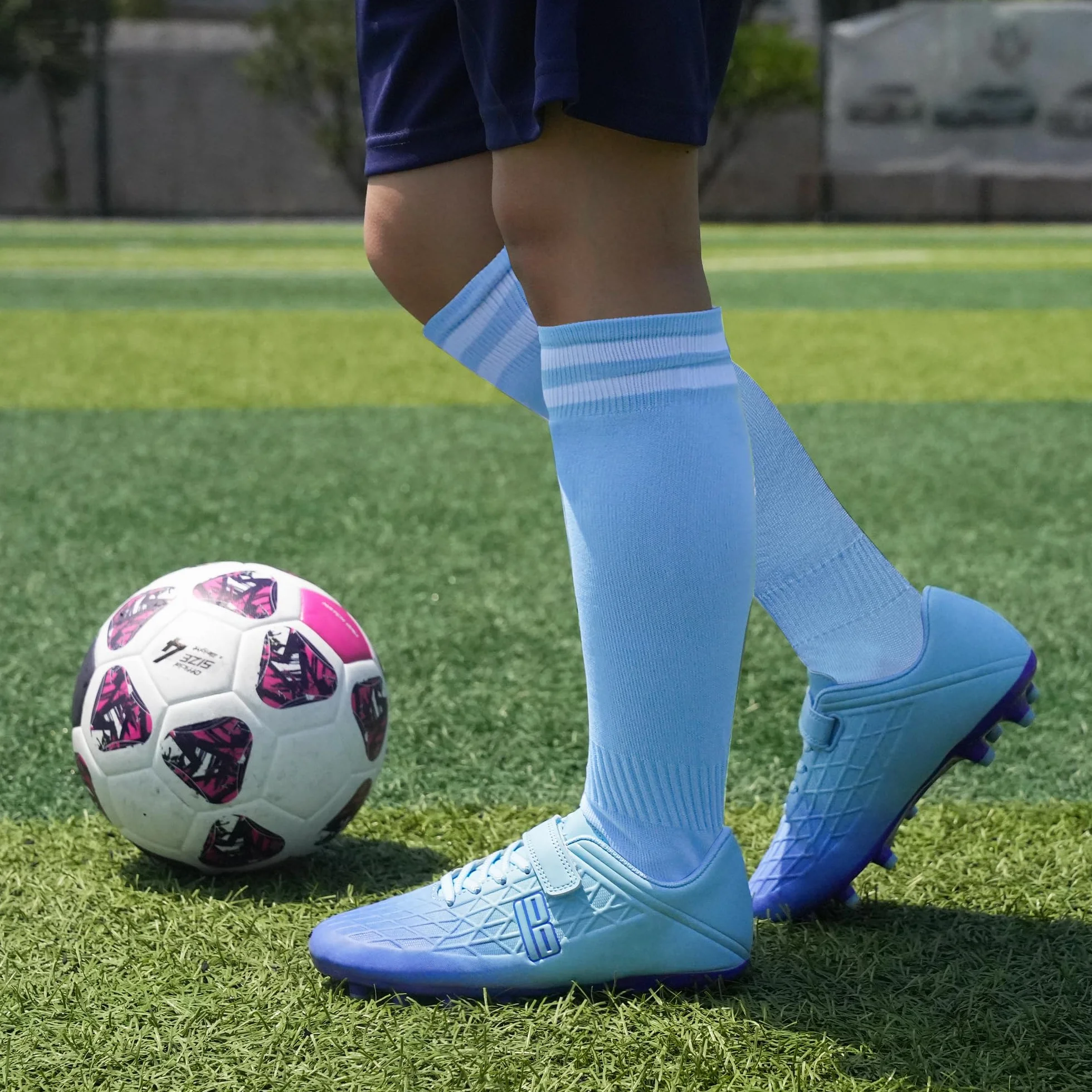 JABASIC Chaussures de Football Enfants Garçons Filles avec Chaussettes
