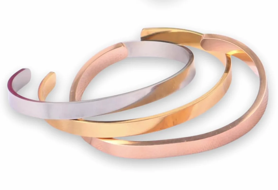Bracelet Fête des Mères Femme Bangle Rigide Acier Inoxydable 316L Argent Or Rose Or Jaune Cadeau Élégant Ajustable