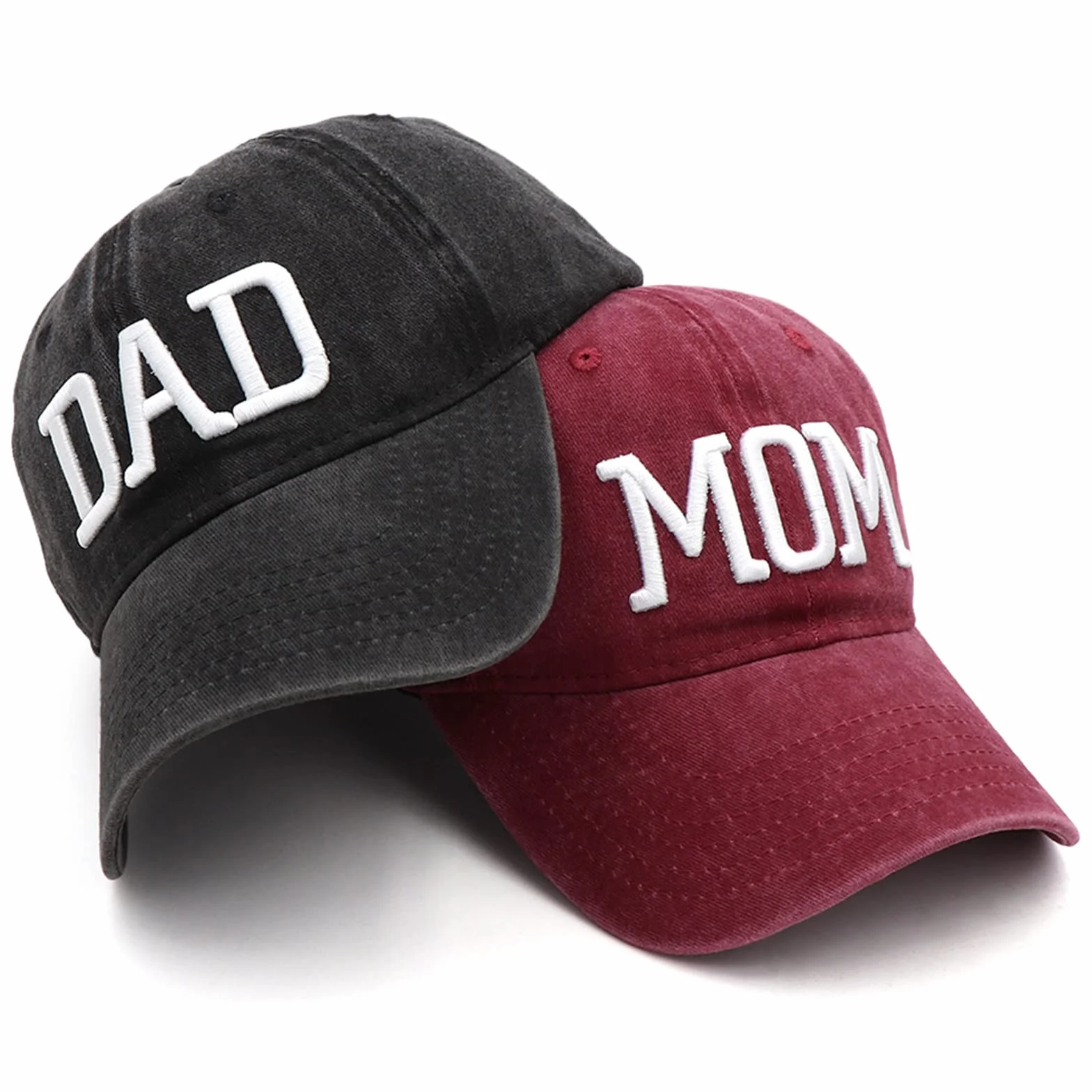 Chapeaux de fête des pères brodés réglables pour maman et papa - Cadeau pour couples et parents