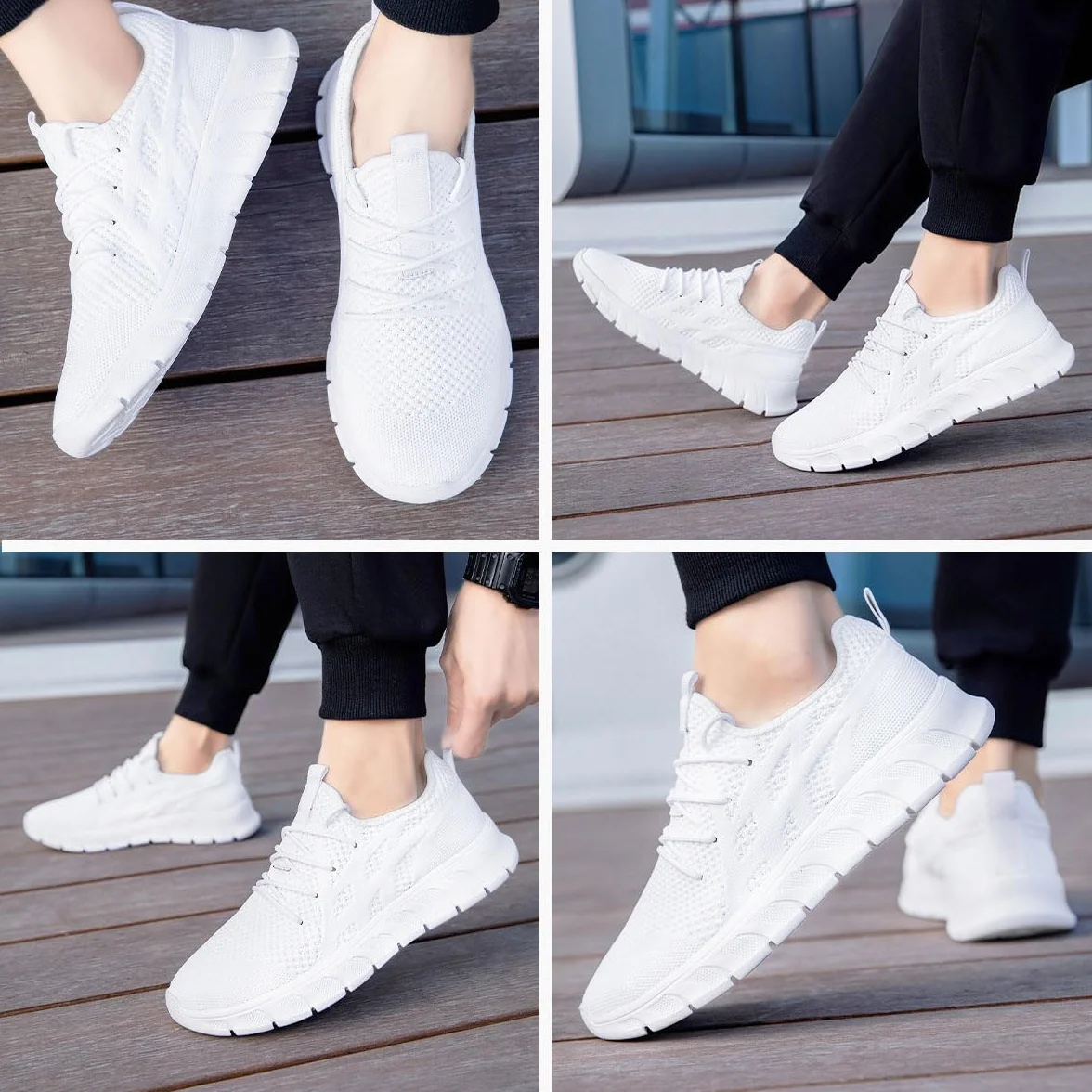 Chaussures de Course Hommes Léger Confortable Respirant Sneakers Fitness Jogging