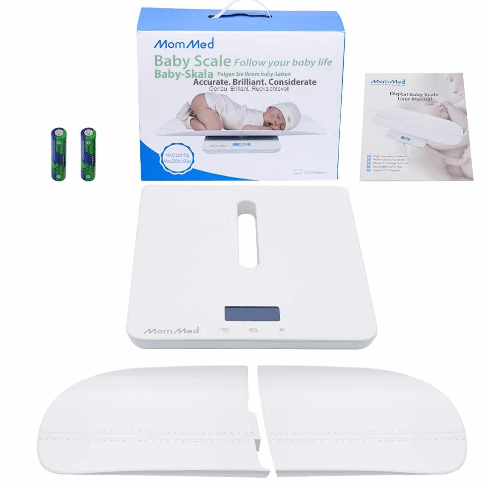 Pèse-bébé numérique 50g-100kg avec fonction de maintien et embout amovible