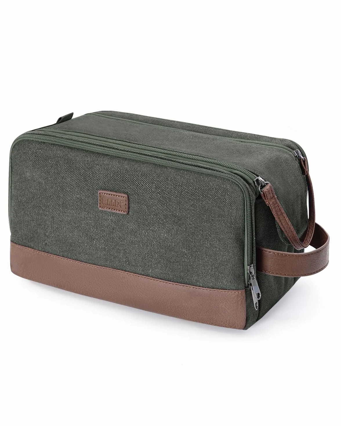 WANDF Trousse de Toilette Voyage Imperméable pour Hommes et Femmes, Sac de Rangement avec Poignée, Vert
