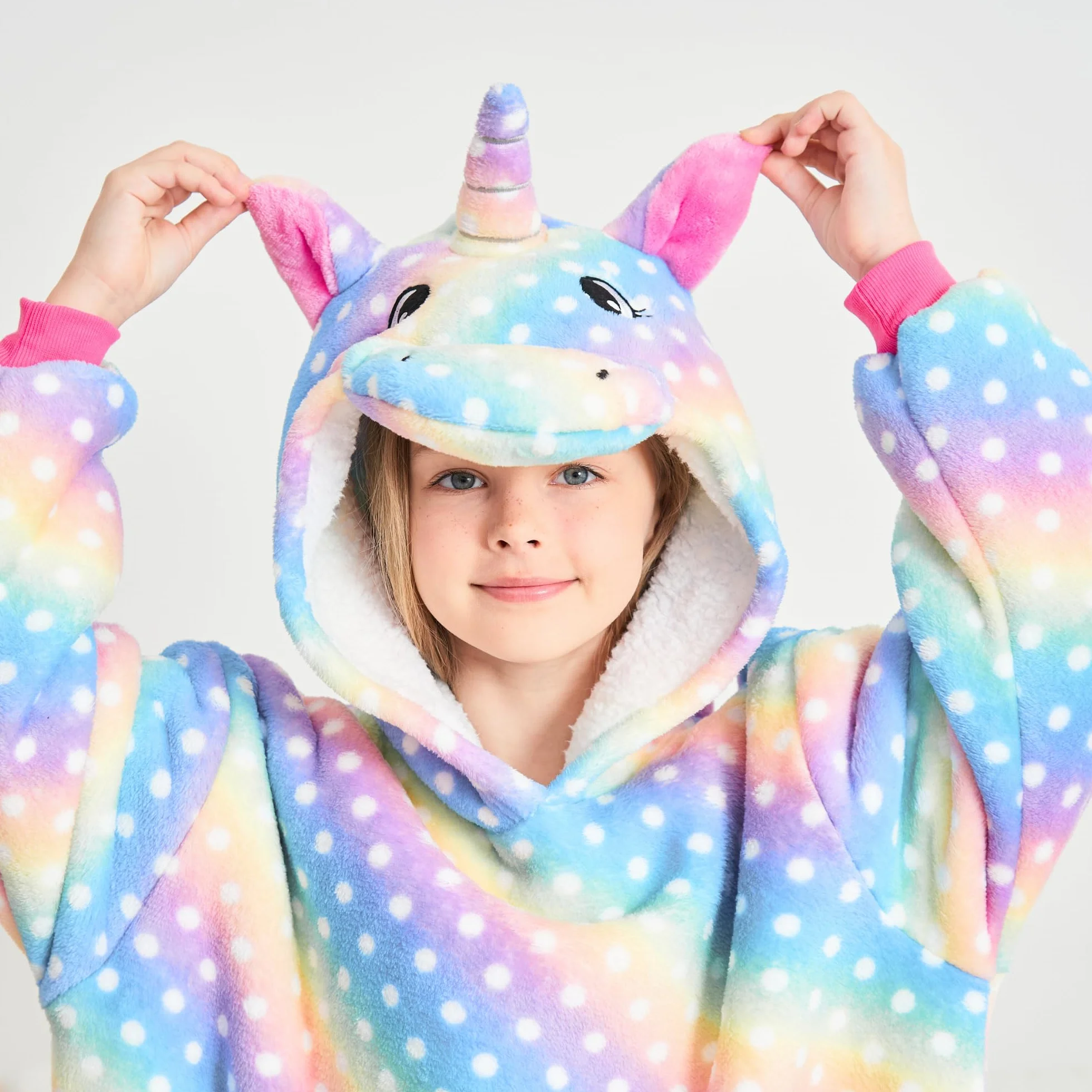 Sweat à Capuche Licorne pour Filles Surdimensionné Enfants
