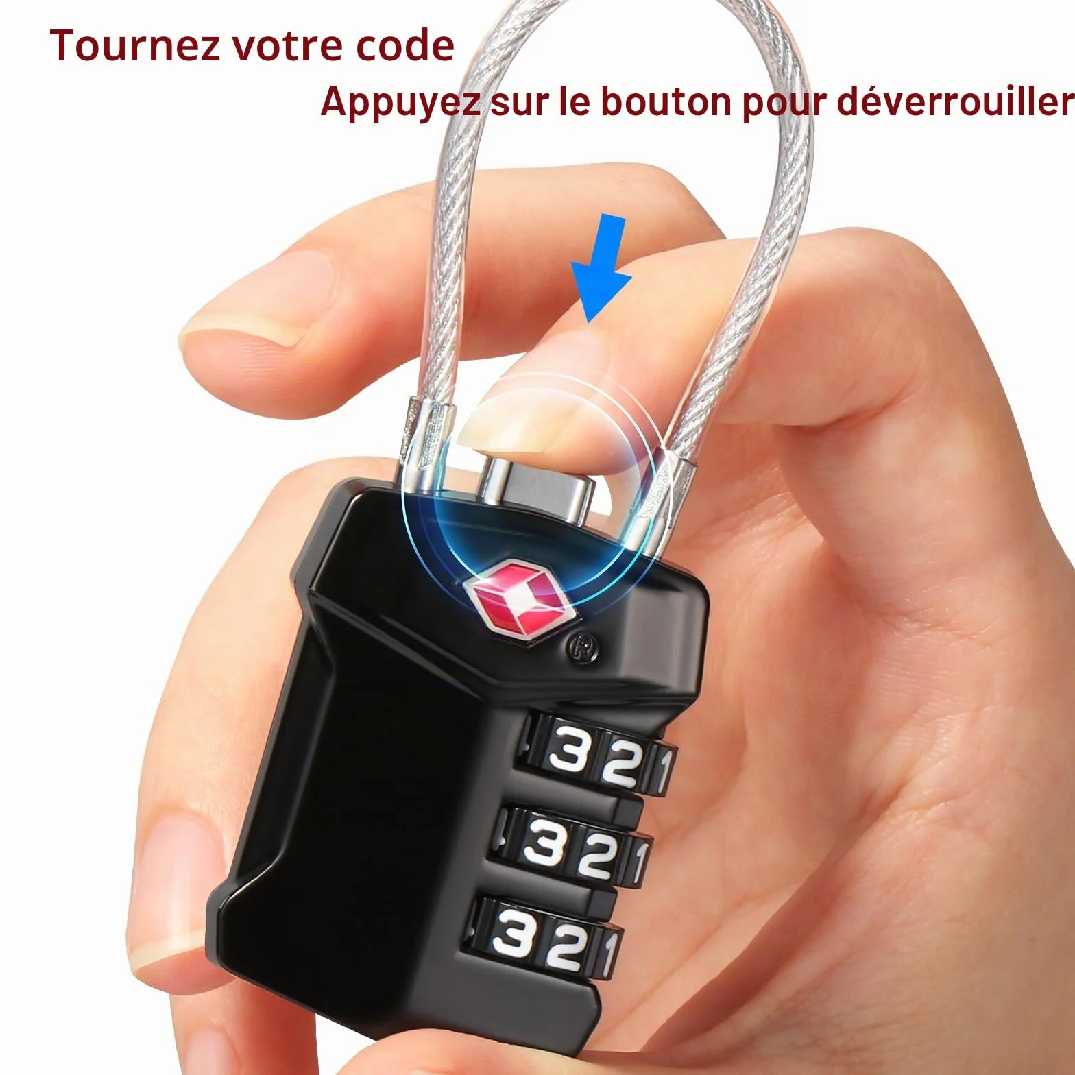 Blendura Cadenas TSA Valise 2 Pack Serrures à Bagages à Combinaison 3 Chiffres