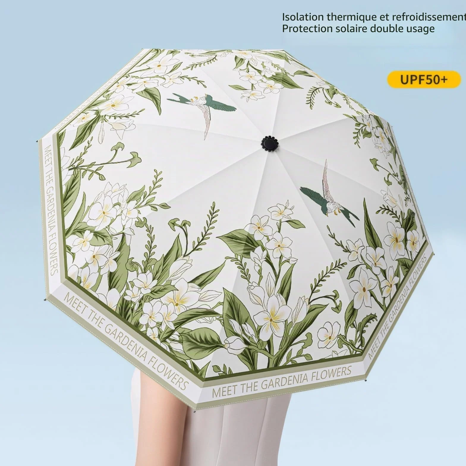 Parapluie UPF50+ Imperméable Double couche Coupe-vent Rétro Classique Vintage Femme