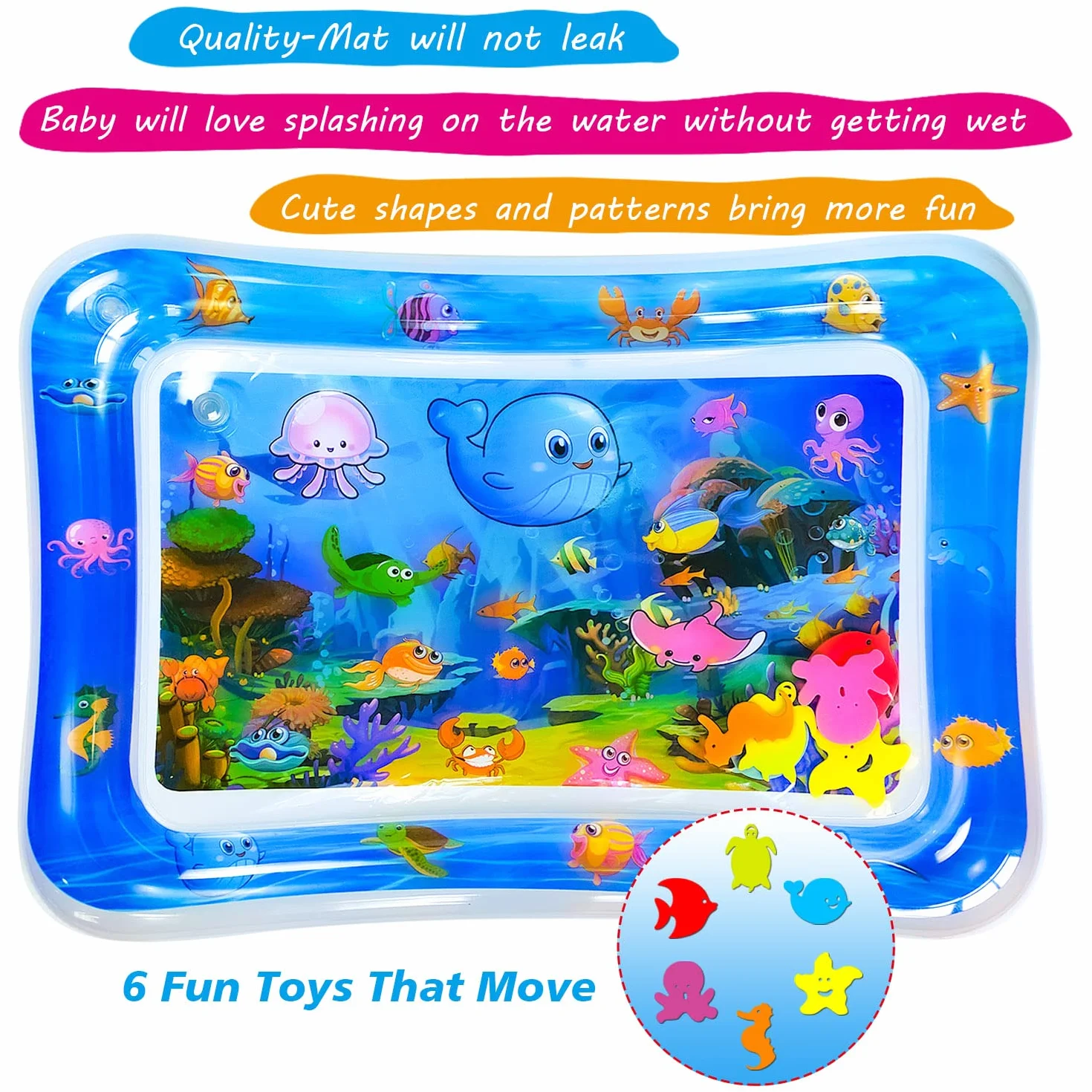 SUNSHINEMALL Tapis d'eau Bébé Sans BPA Tapis de jeu d'eau Jouets sensoriels Tummy Time 3-9 mois