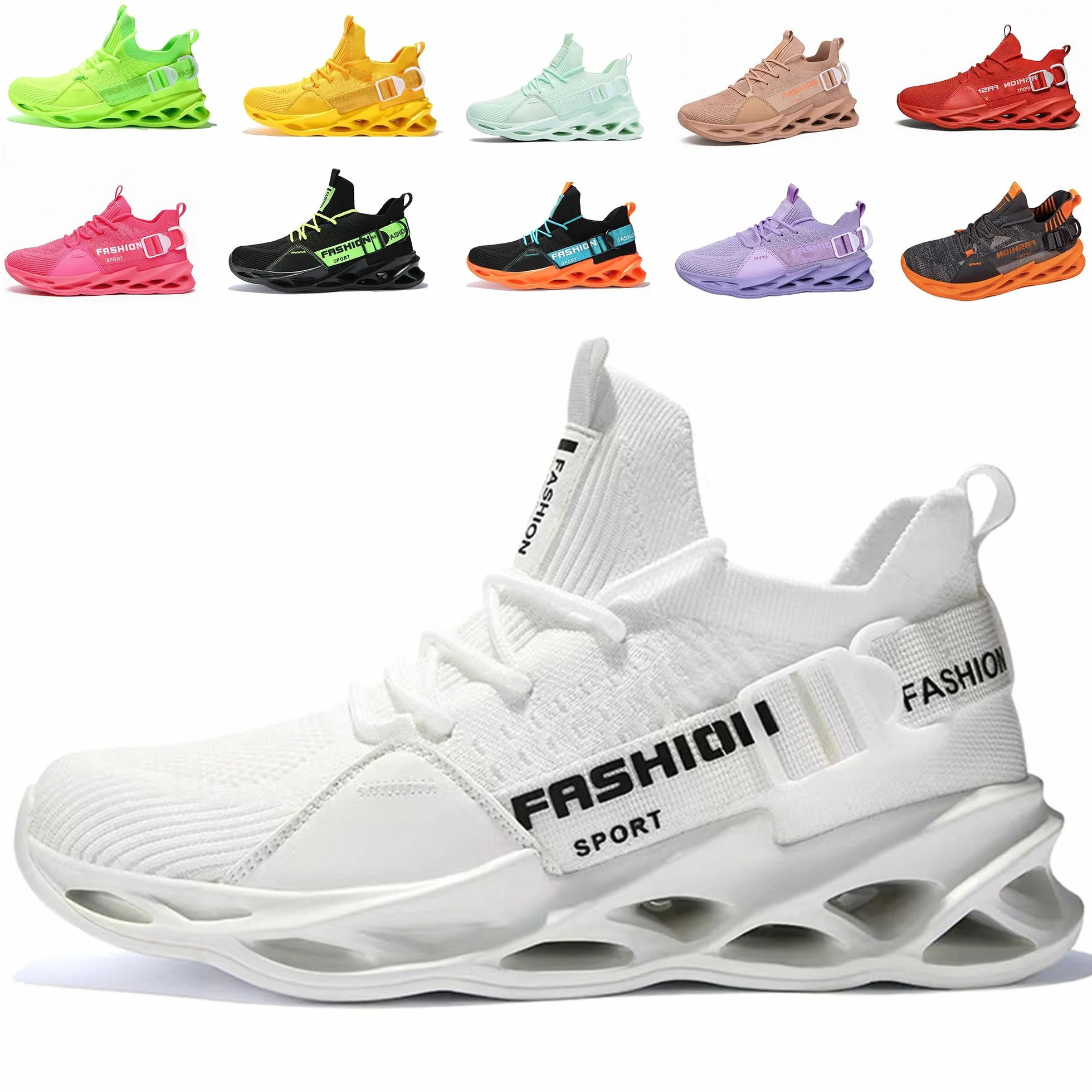 Chaussures de Course Homme Femme Running Sport Fitness Jogging Sneakers Multicolore EU 36-46