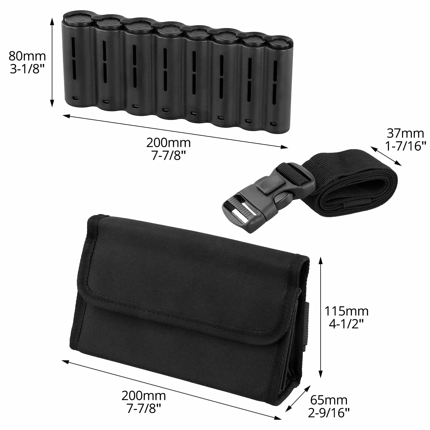 QWORK Sacoche de Serveur Noir 20x11.5x6.5CM Porte-Monnaie avec Distributeur de Euros et Ceinture
