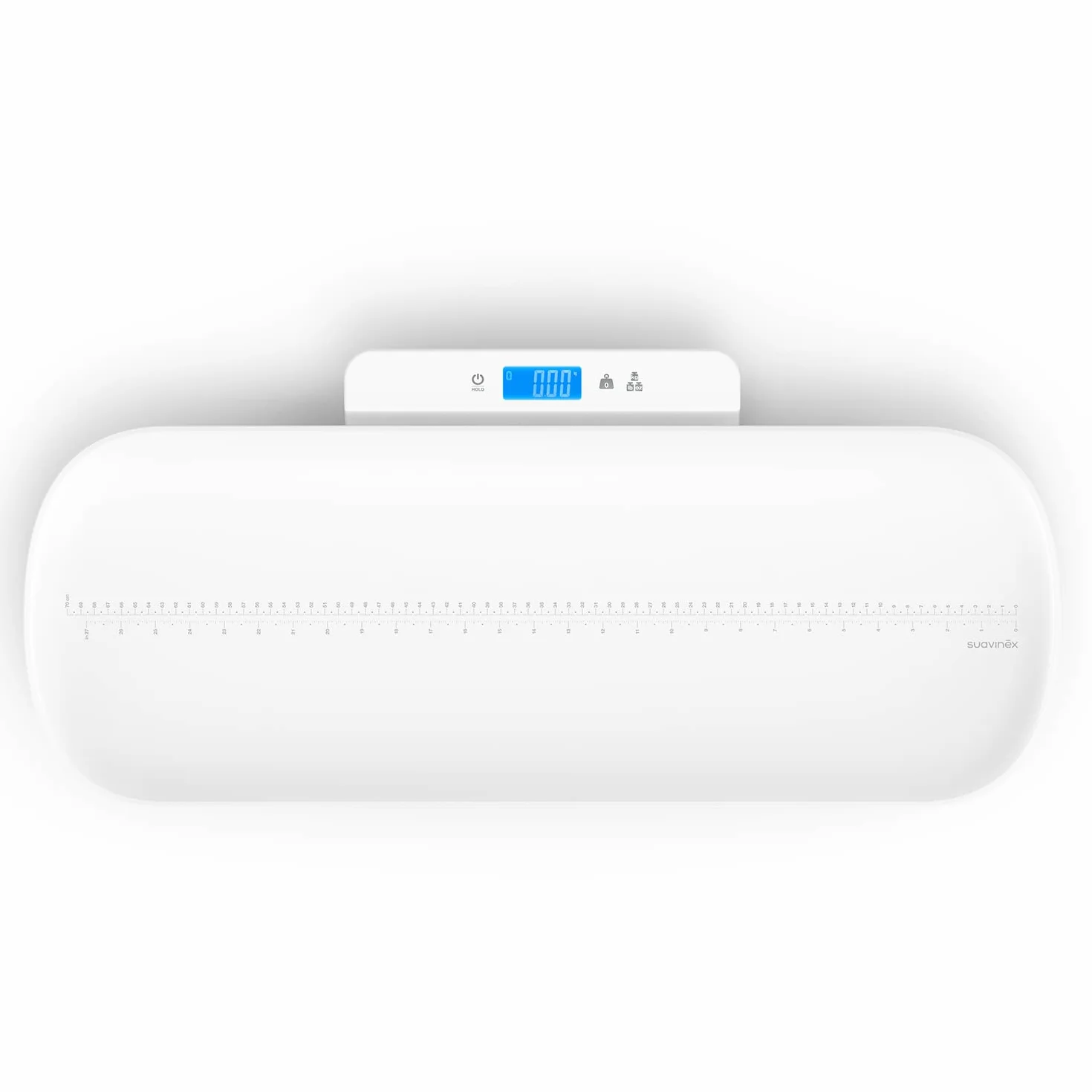 SUAVINEX Balance numérique bébé adulte Bluetooth 1-100 kg plateau amovible blanc