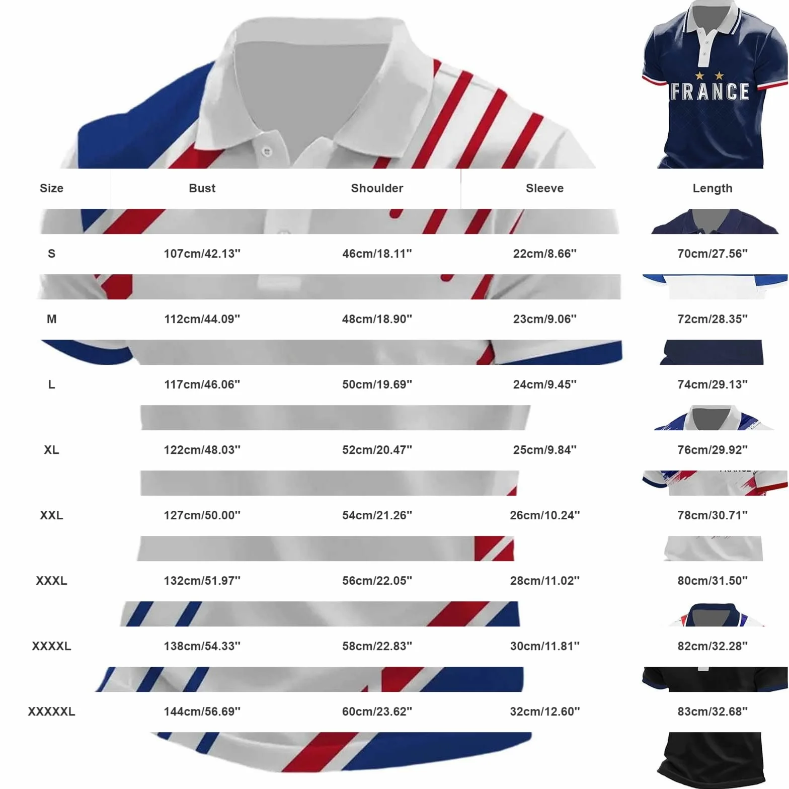 Maillot de Foot France 2026 Polos Homme Manches Courtes Imprimé Supporter Football T-Shirt