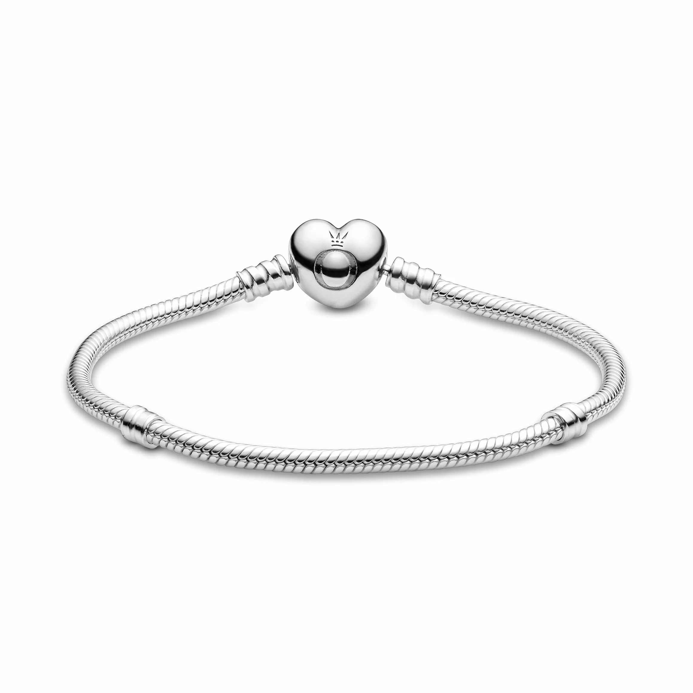 Pandora Icons Bracelet Cœur et maille serpent en argent fermoir cœur