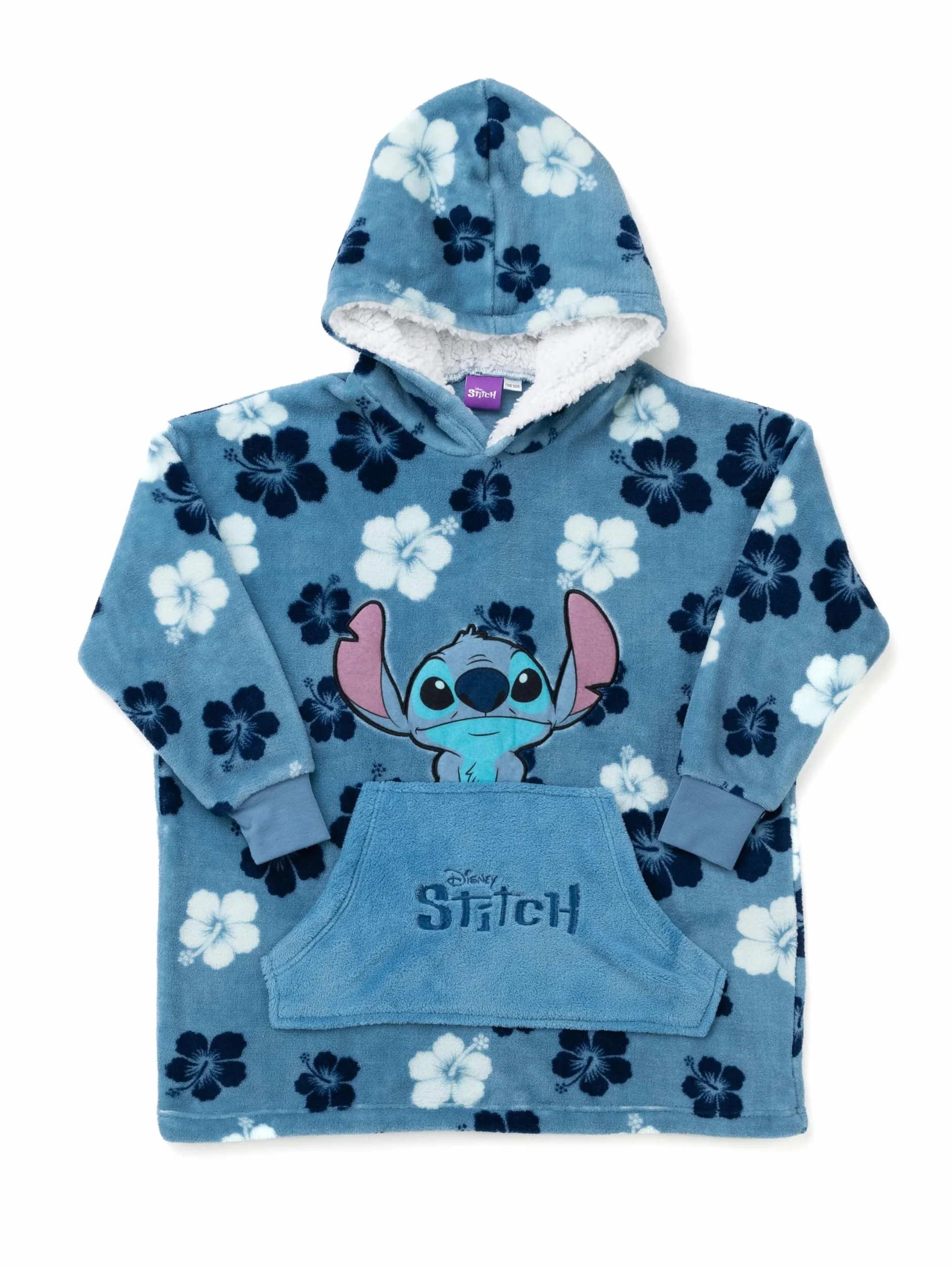 Sweat à Capuche Oversize Disney Lilo & Stitch pour Filles Bleu