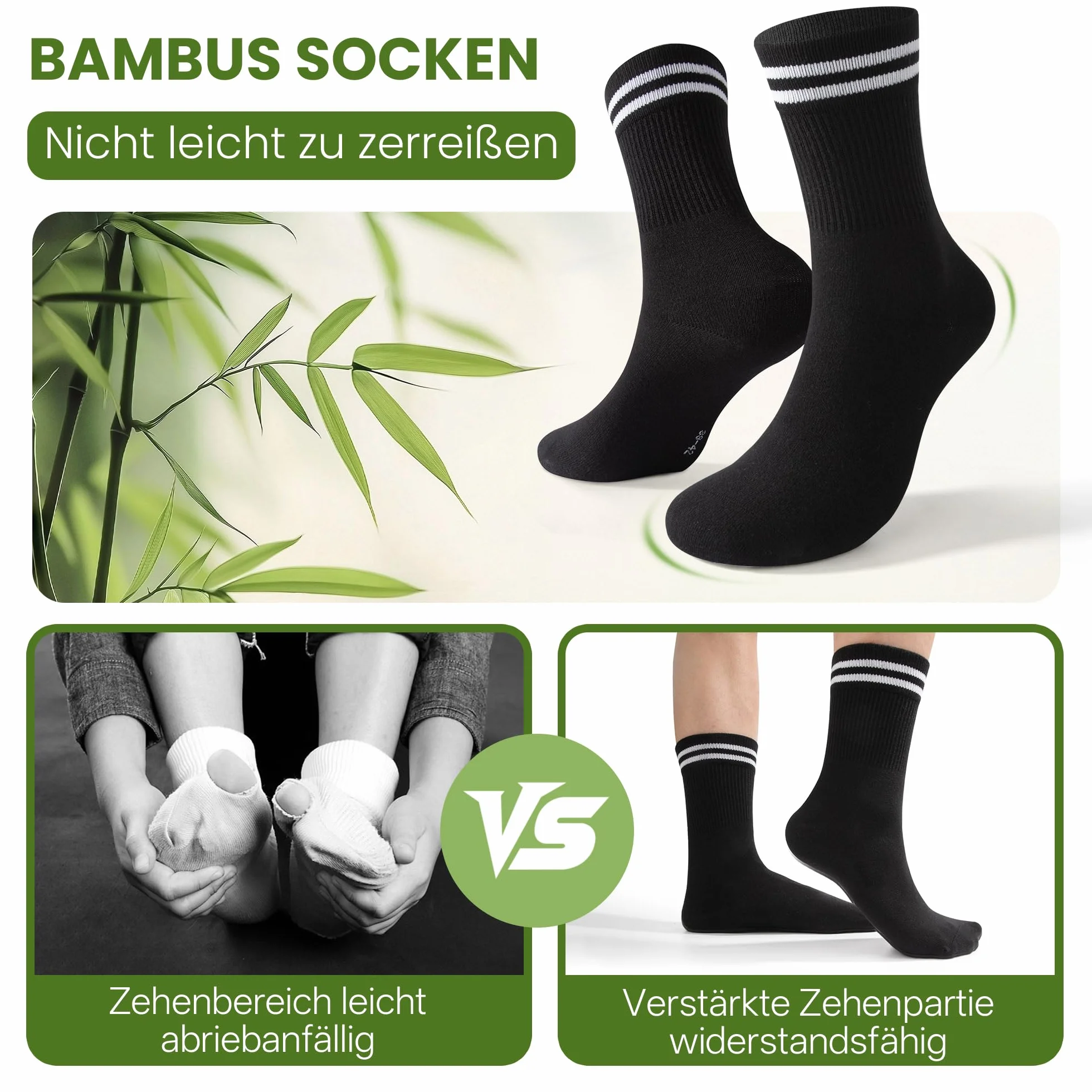 FALARY Chaussettes de Tennis en Bambou Lot de 6/12 Paires Hommes Femmes Anti-transpiration Respirantes