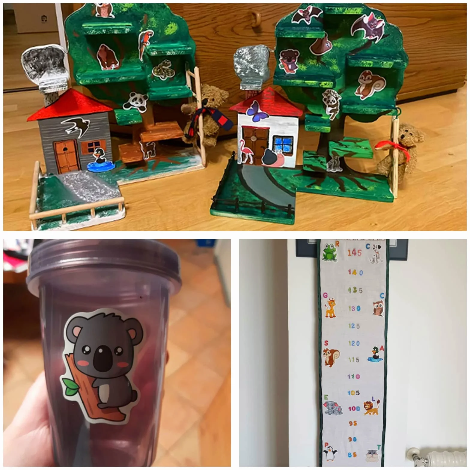 Autocollants Animaux Enfants 6-7 cm 50 Pièces
