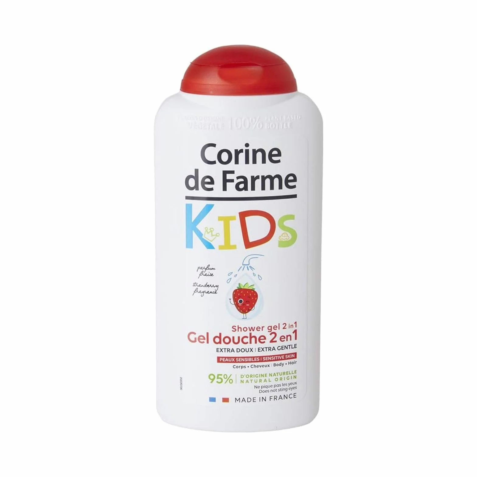 Corine de Farme Gel Douche Kids 2-En-1 Corps et Cheveux Fraise 300 ml Hypoallergénique