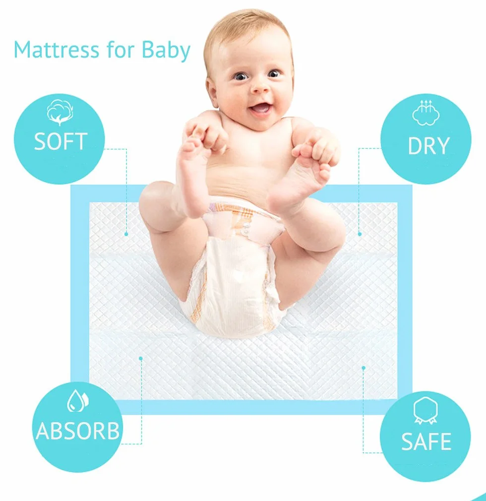 Lot de 100 alèses jetables pour table à langer bébé 33 x 45 cm imperméables anti-fuite