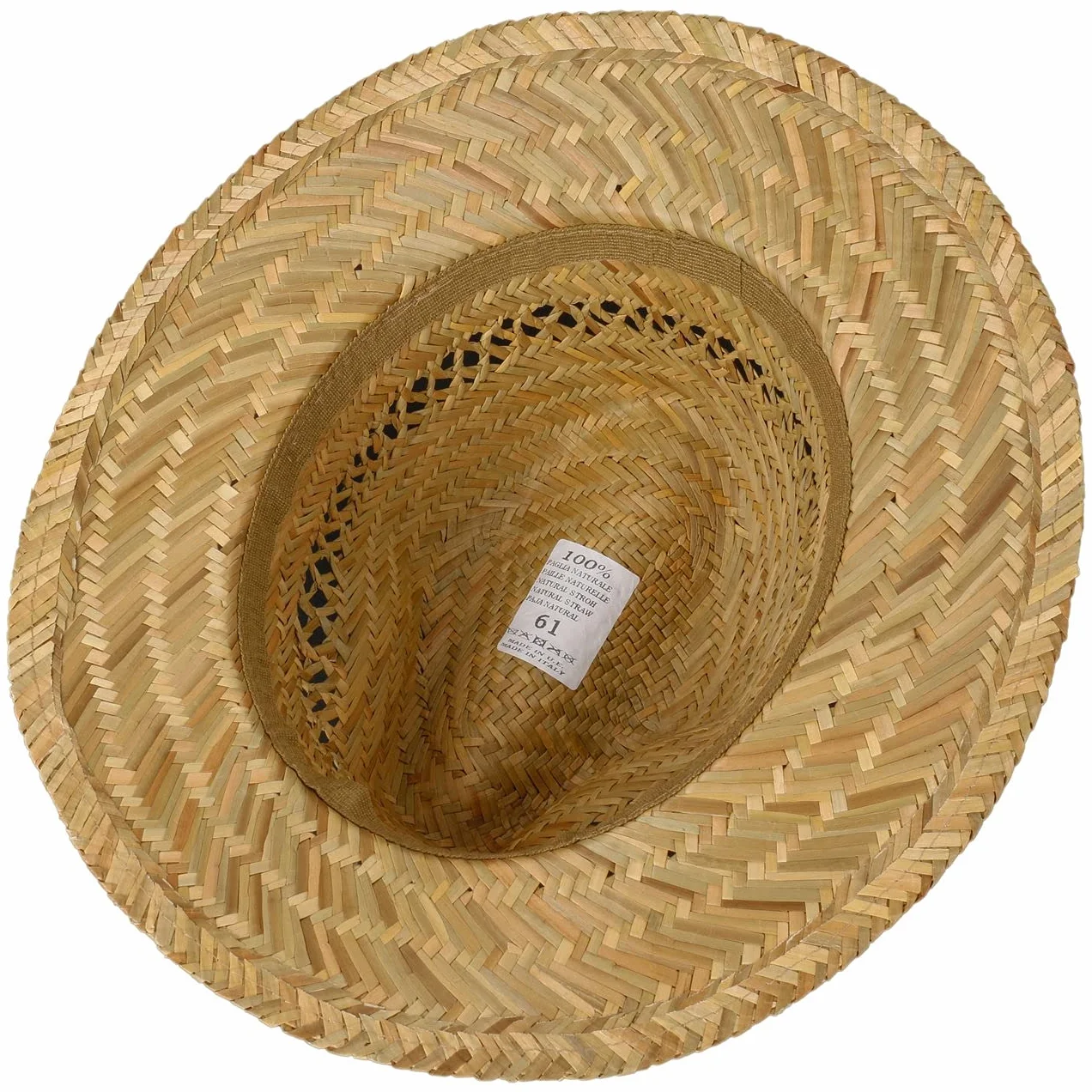 Lipodo Chapeau Paille Classic Traveller Homme Made in Italy D'Ete de Plage Ruban Gros Grain