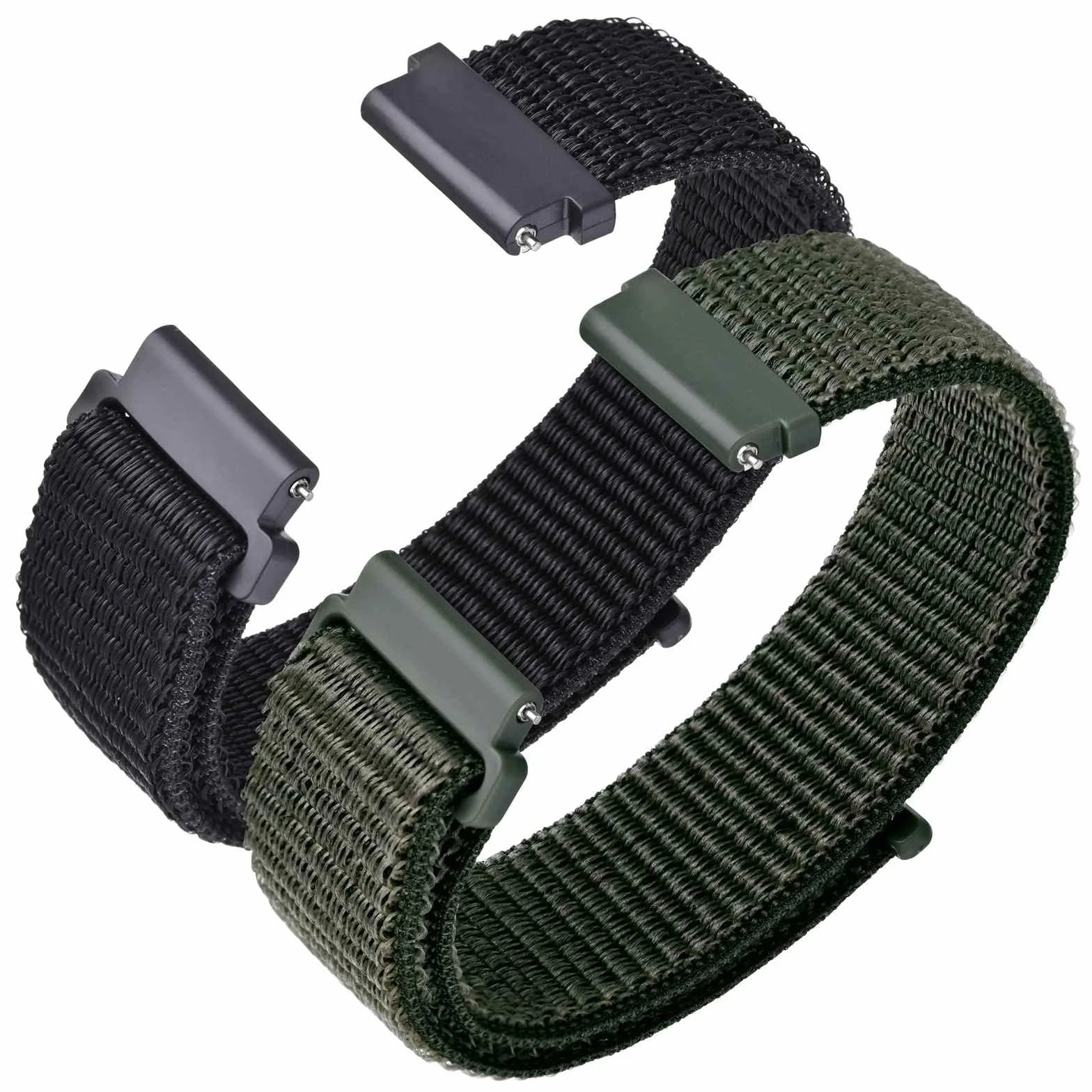 ANNEFIT Nylon Bracelets de Montre 16mm 18mm 19mm 20mm 22mm, 2pcs Réglable Bracelet à Libération Rapide