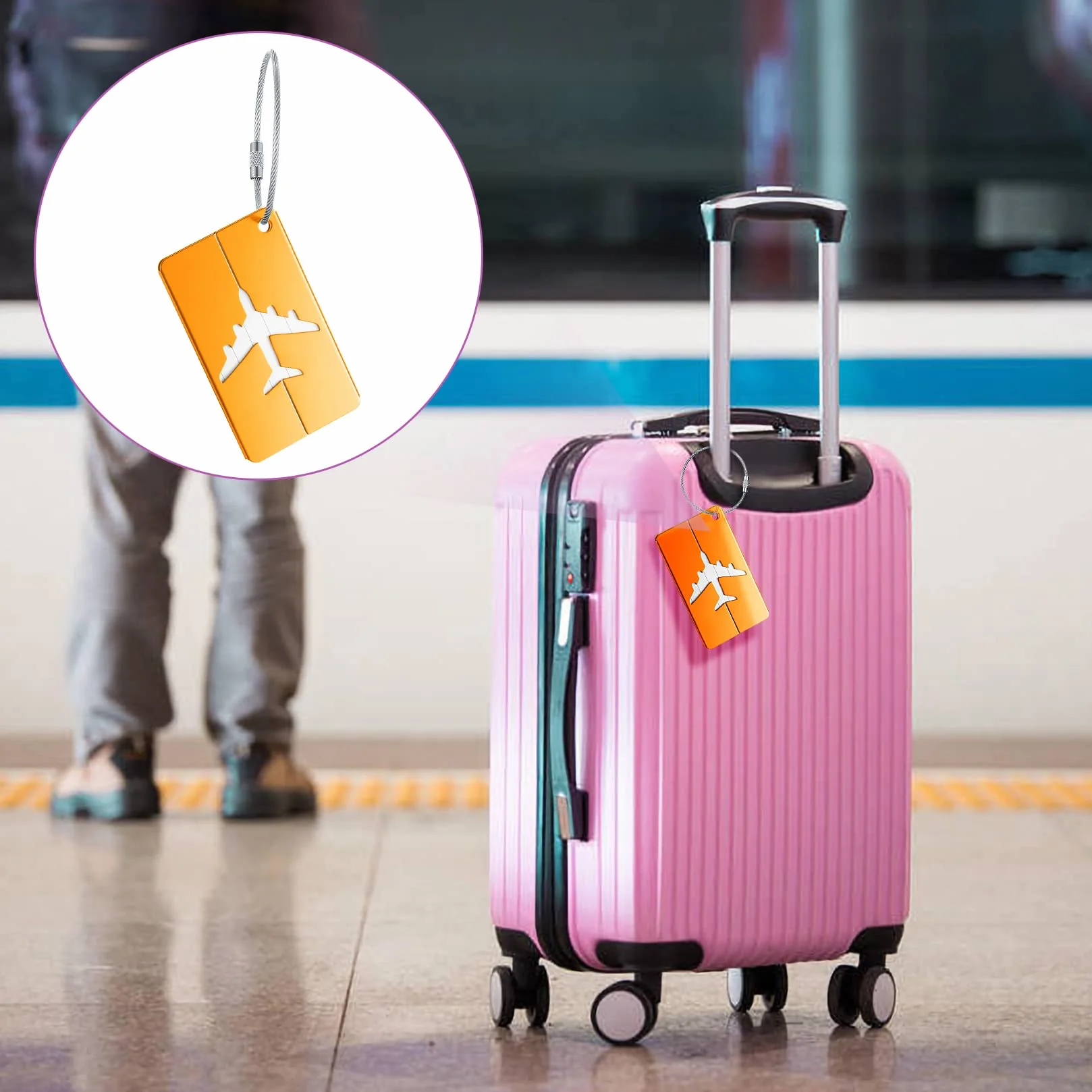 Étiquettes de Bagage pour Valises 8 Pièces avec Porte-nom