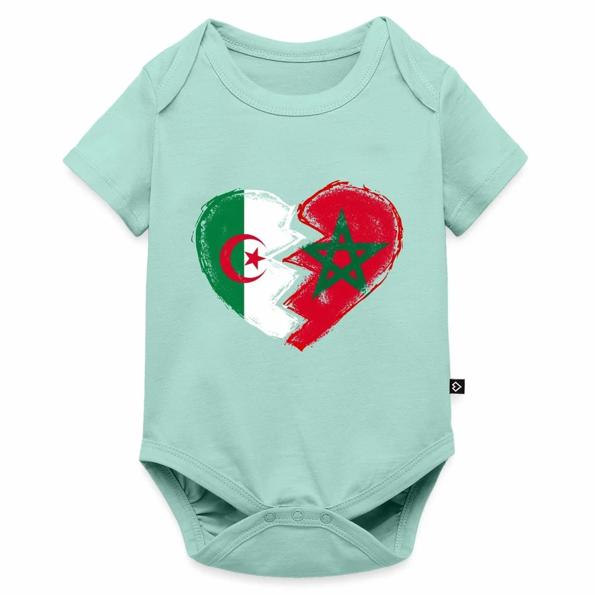 Spreadshirt Maroc Algérie Cœur Drapeau Body Bébé Bio