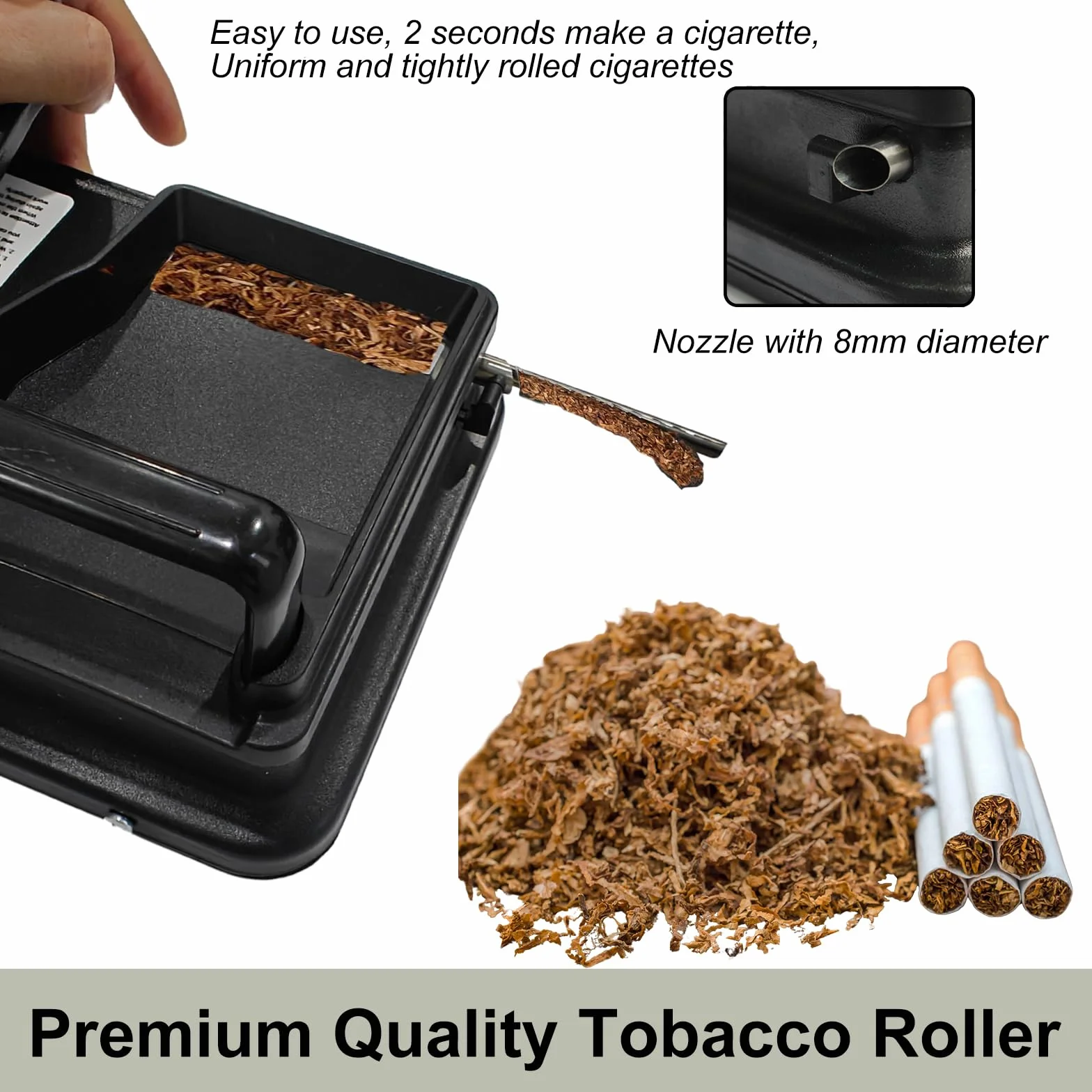 BeGrit Machine à Tuber φ 8mm avec étui à Cigarette, Tubeuse Cigarette