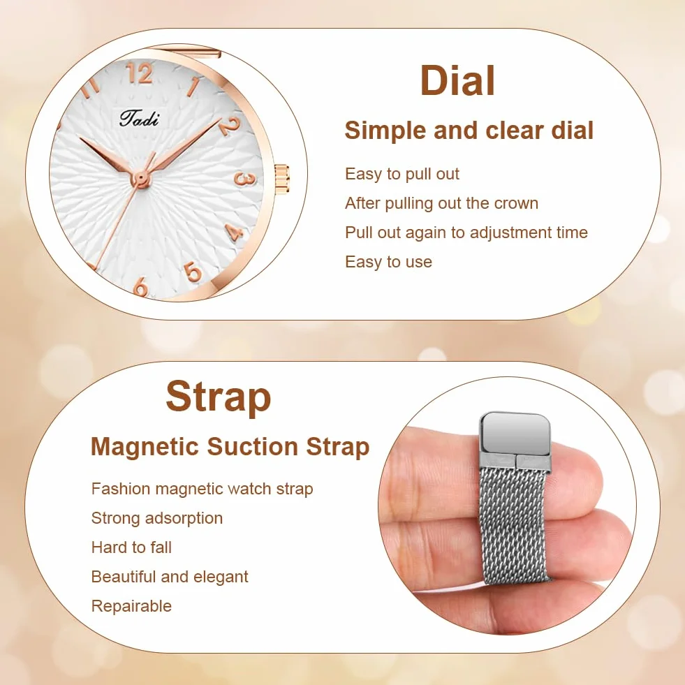 OFFCUP Montre Femme Analogique Quartz Bracelet Acier Inoxydable Mince Poignet Élégant Minimaliste