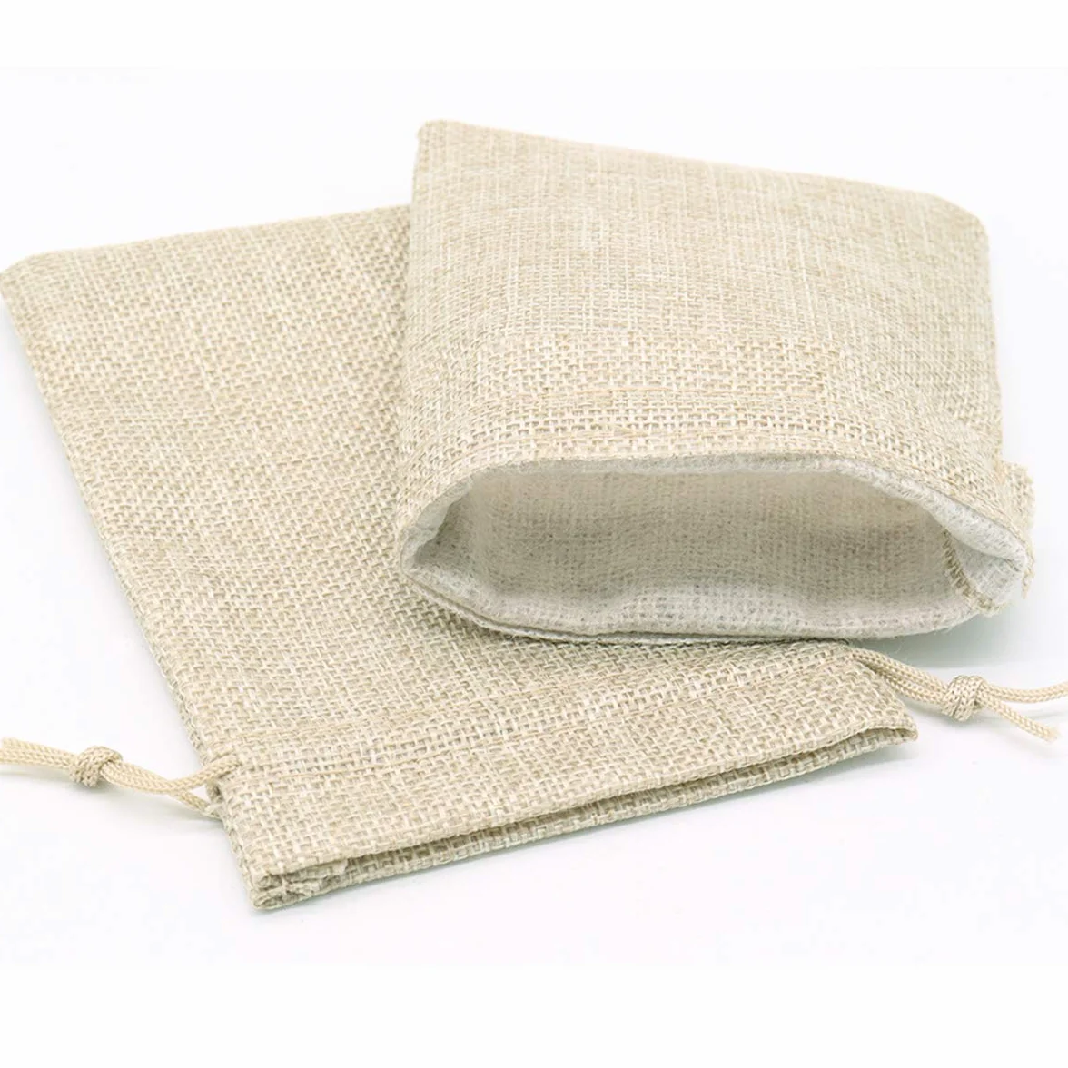 Sachets en Jute 10x15cm 30PCS, Pochettes en Lin avec Cordon de Serrage, Sacs Cadeau Réutilisables pour Bijoux Fête Anniversaire Noël Mariage