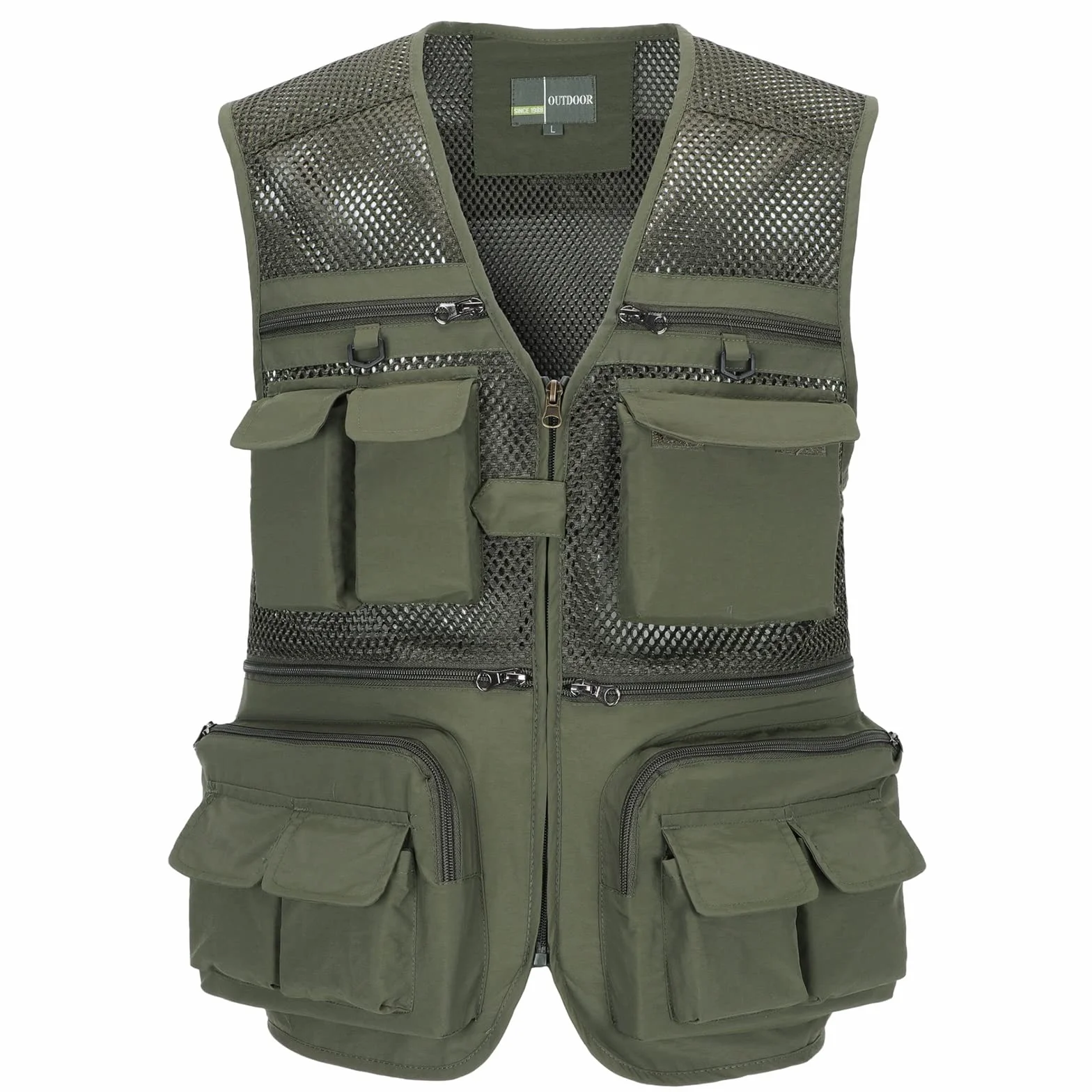 Gilet de Pêche en Maille Léger Respirant à Séchage Rapide Multi Poches