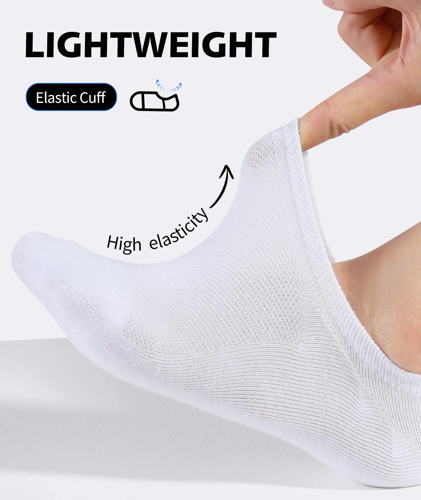 CLOSEMATE Chaussettes Invisibles Homme Femme Coton Antidérapantes 35-38 39-42 43-46 47-50