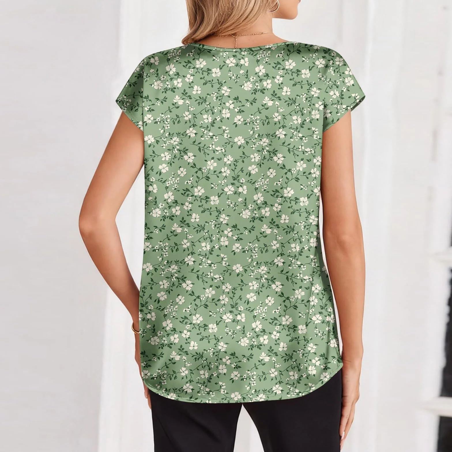 Tee Shirt Manche 3/4 Été Grande Taille Sport Col V