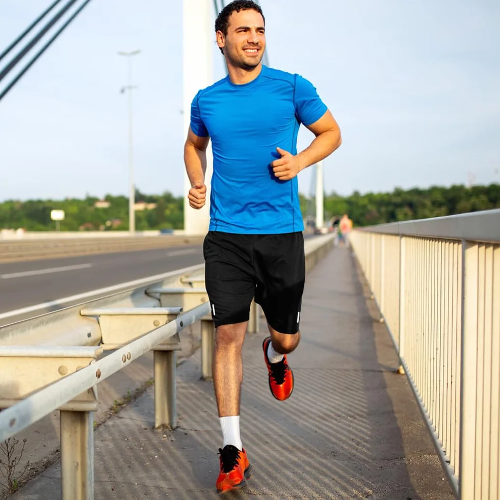 AUYAO Short Sport Homme Compression Séchage Rapide Poches Zippées