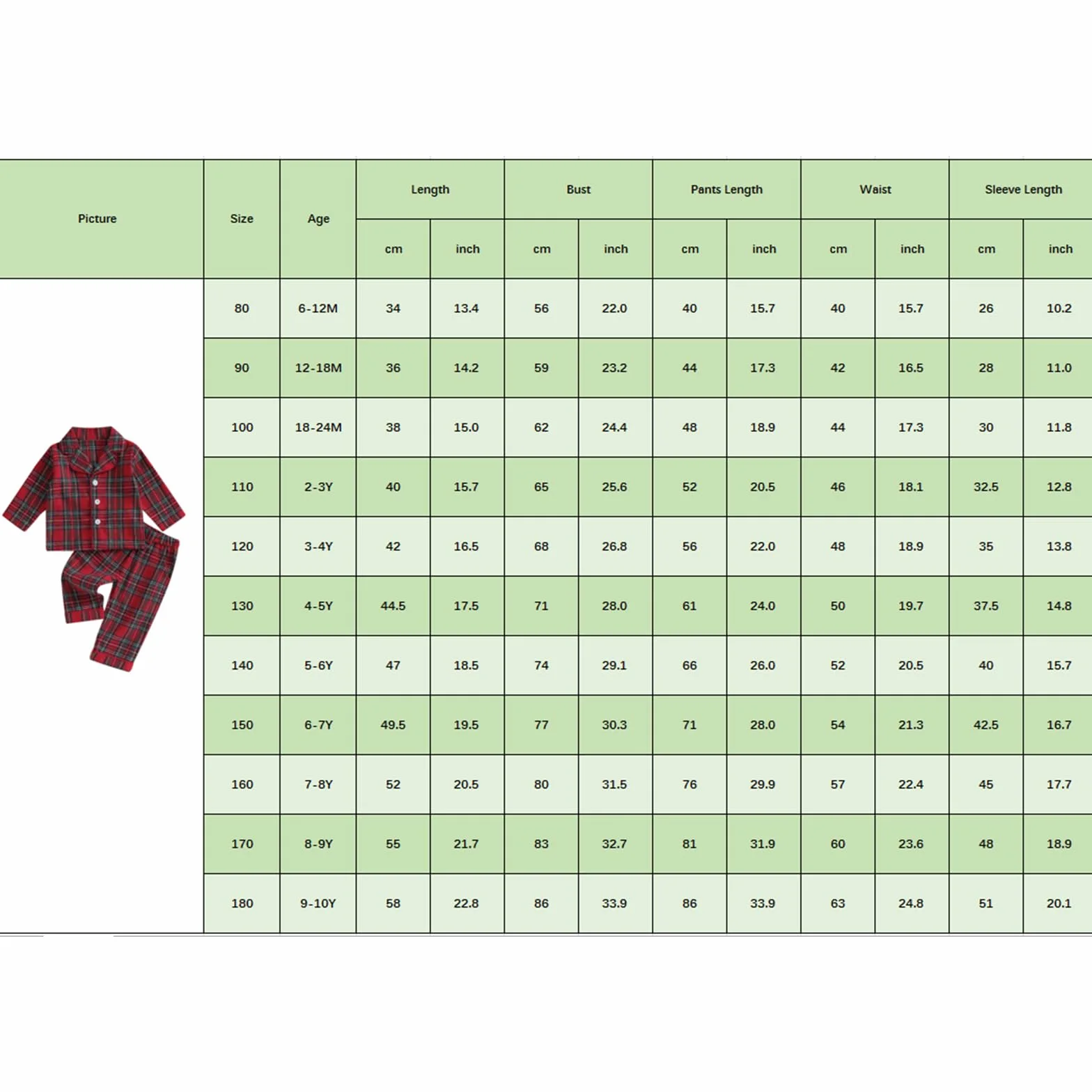 Carolilly Ensemble Pyjama Enfant Bébé Carreaux Rouge 2 Pièces Haut Manches Longues Boutonné Devant Col Revers Pantalon 6 Mois 4 Ans