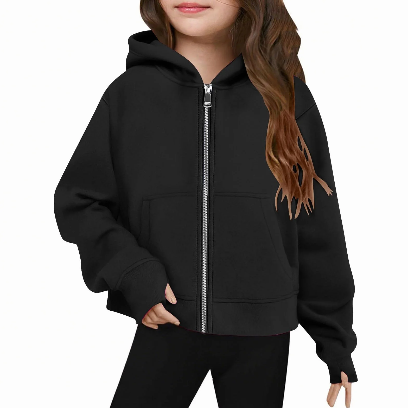 Sweat à capuche zippé pour fille en polaire - Tenue tendance hiver