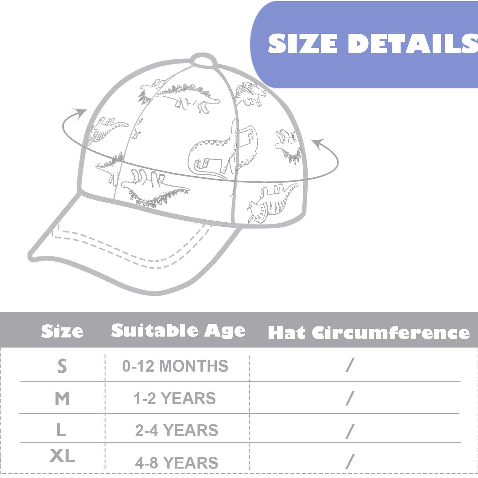 Dreshow Casquette Bébé Soleil Dinosaure Motif Unisexe Chapeau Nourrisson