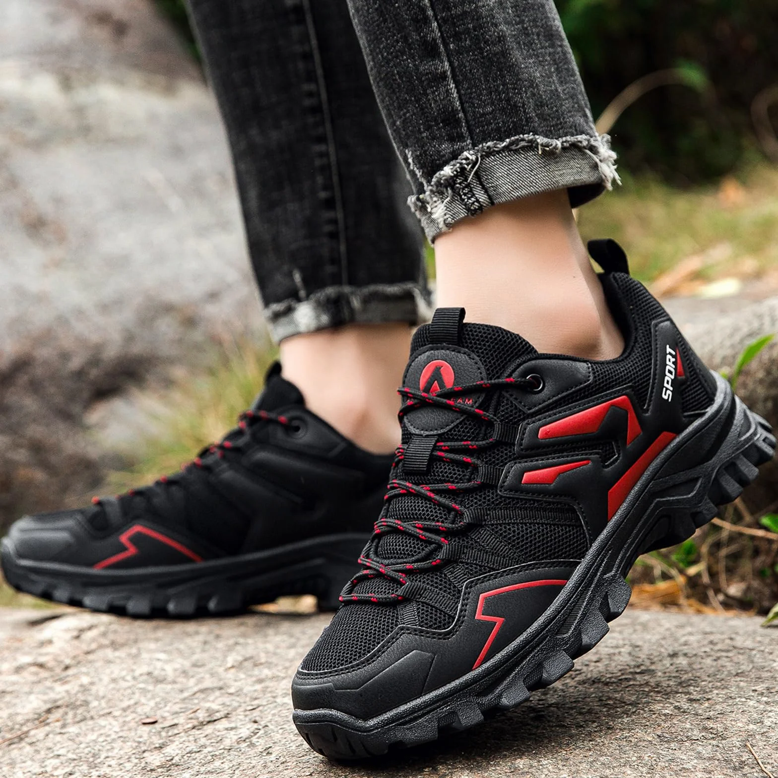 Chaussures de Randonnée Homme Antidérapantes Respirant Trekking Stabilité