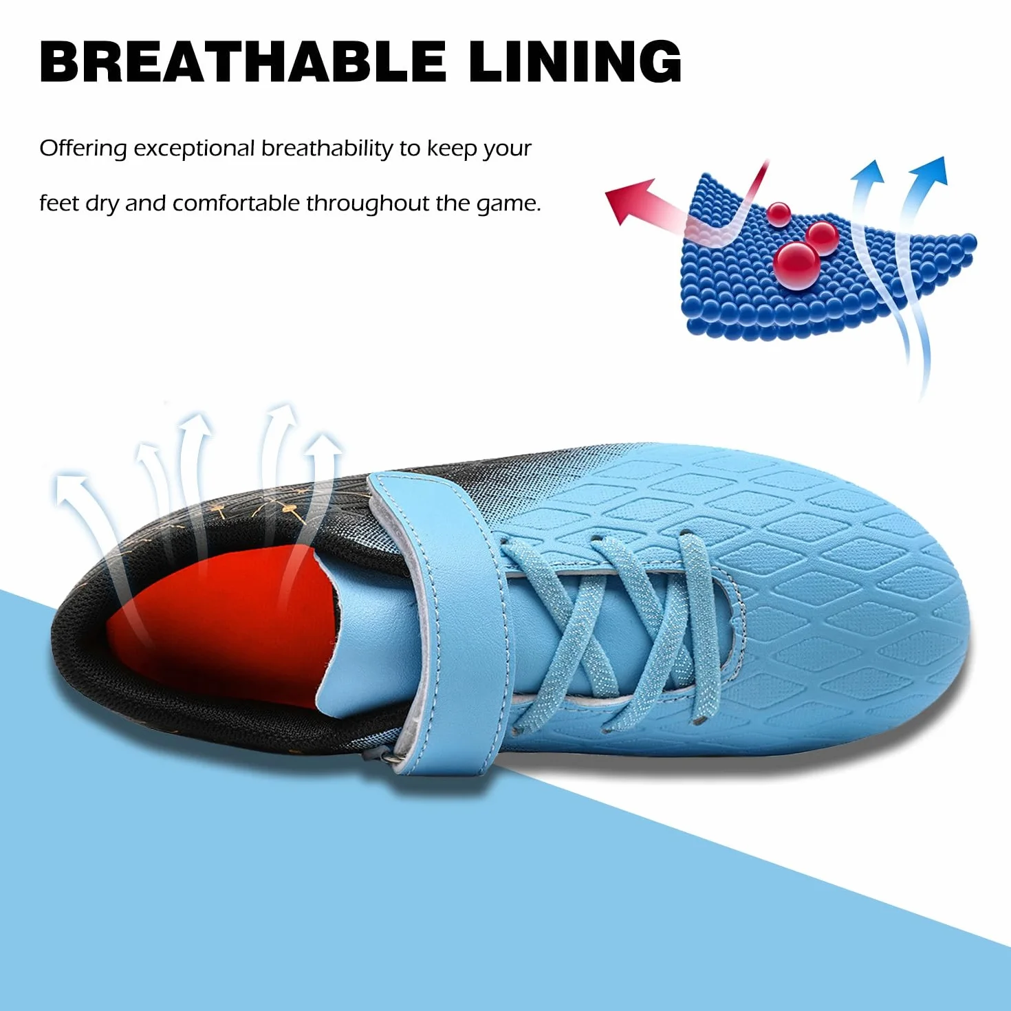 DimaiGlobal Chaussures de Football Garçon Fille Futsal avec Crampons Antidérapants Enfant