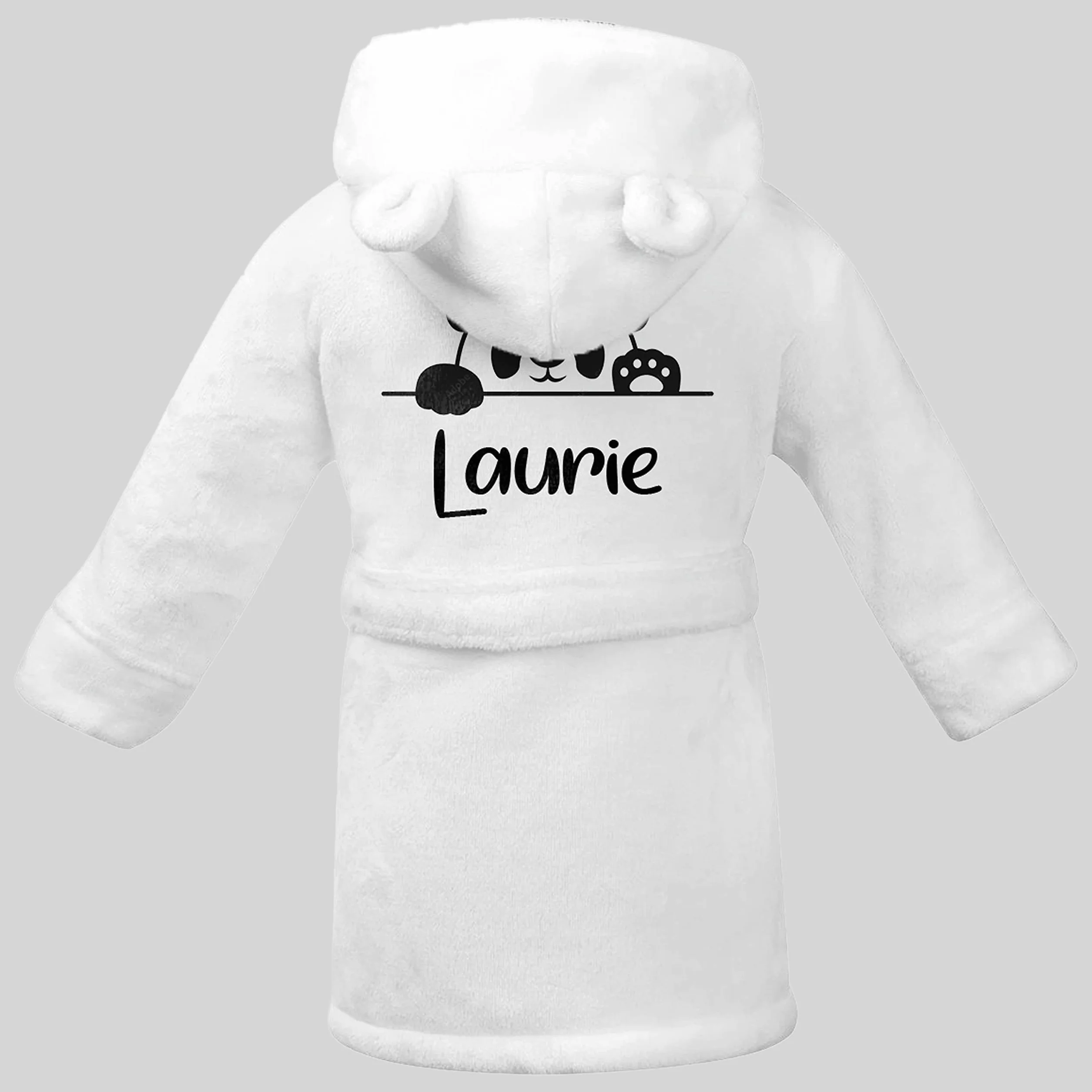 Peignoir bébé personnalisé KDO MAGIC blanc doux moelleux garçons filles