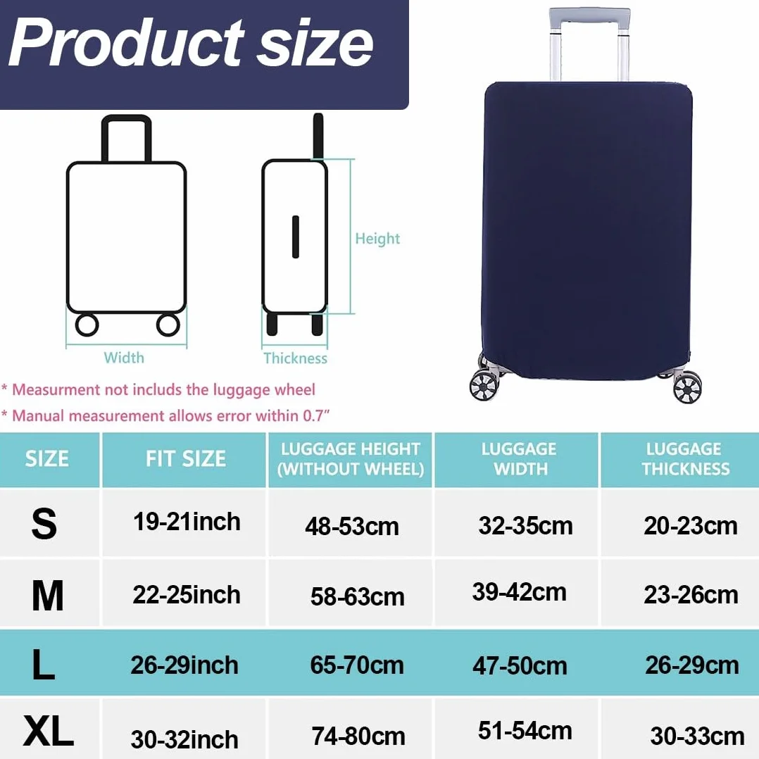 Housse Protection Valise Élastique en Silicone pour Bagages, Réutilisable (Bleu Marine, L)