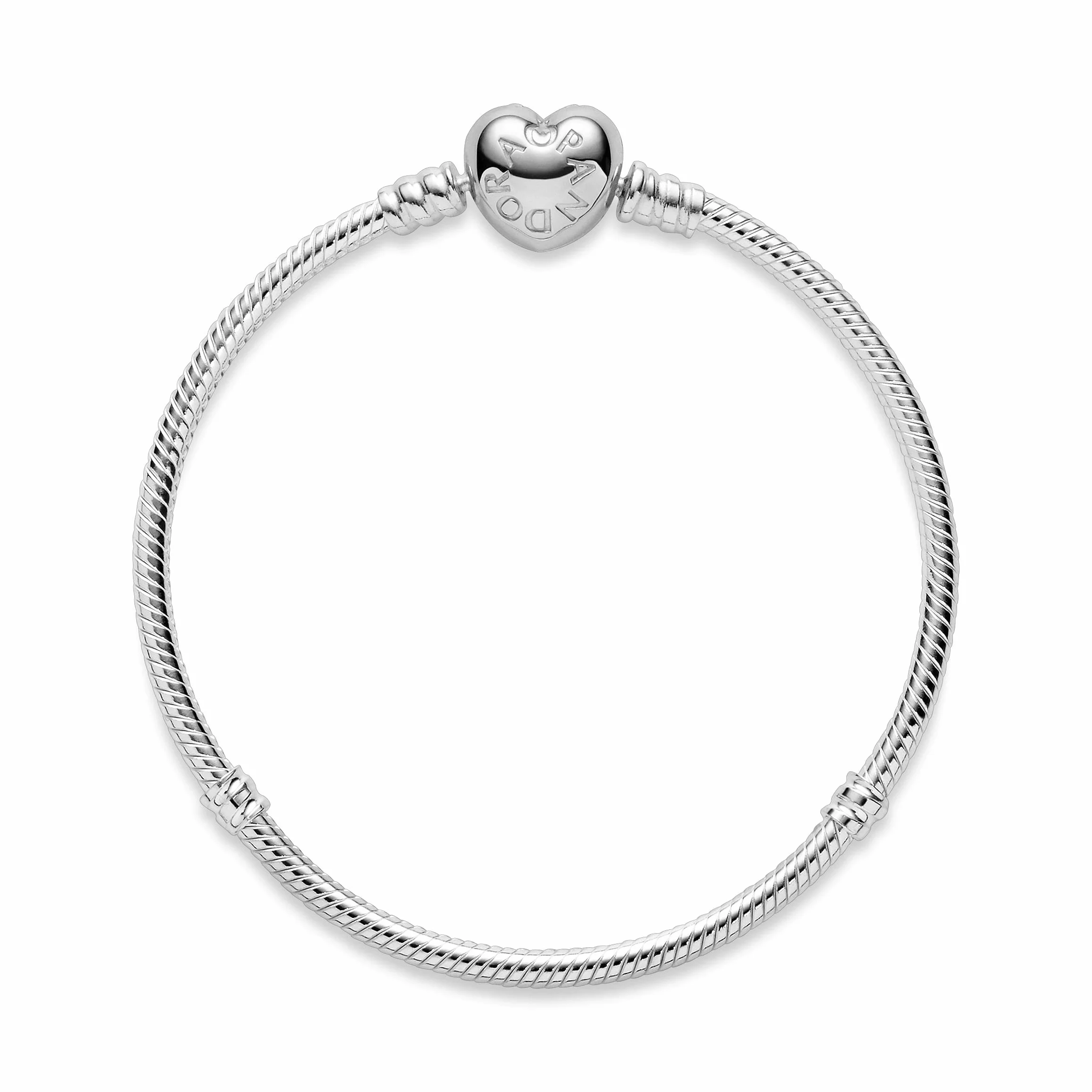 Pandora Icons Bracelet Cœur et maille serpent en argent fermoir cœur