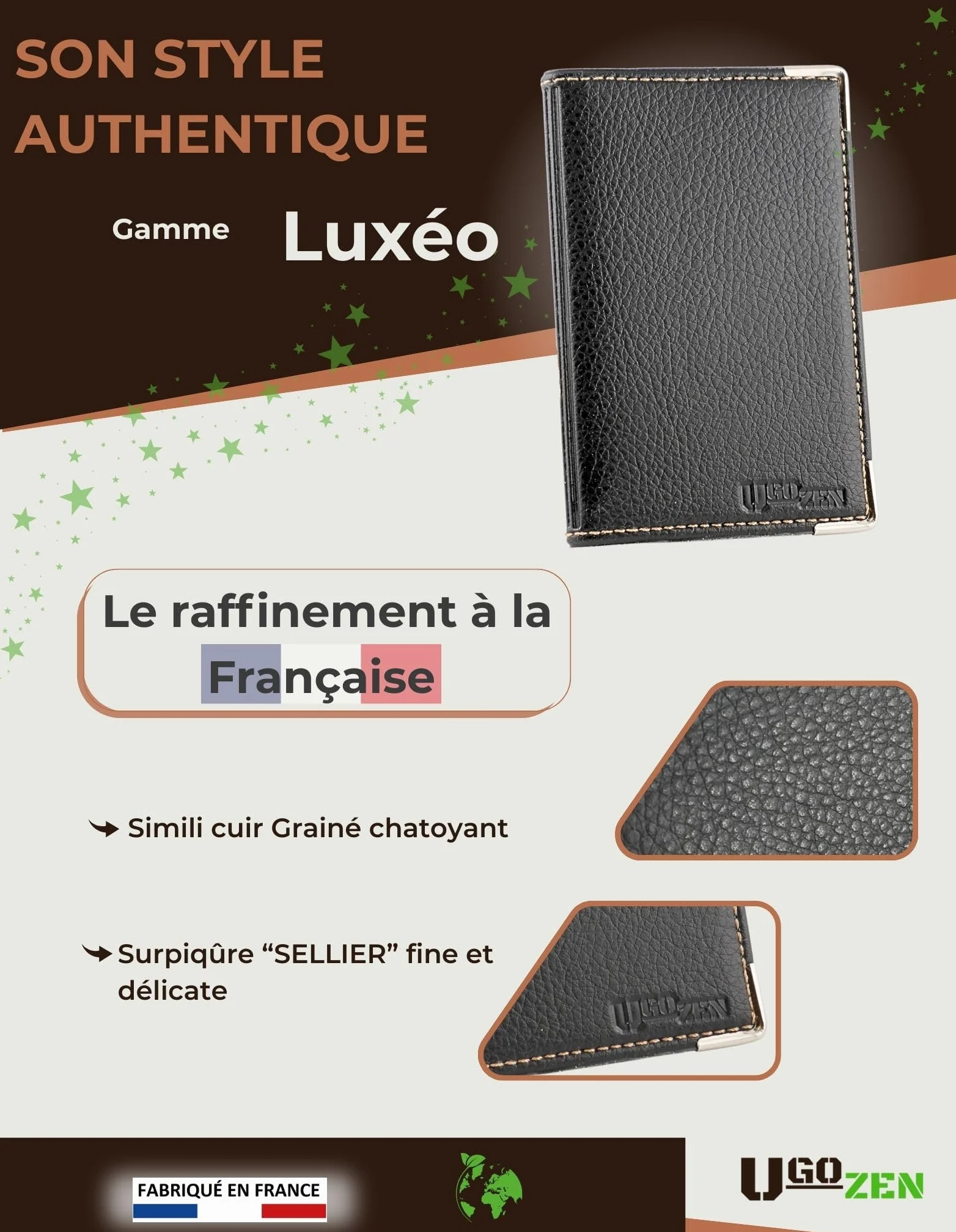 Ugozen Étui Cartes Bancaires RFID Luxéo Porte Carte Bleue